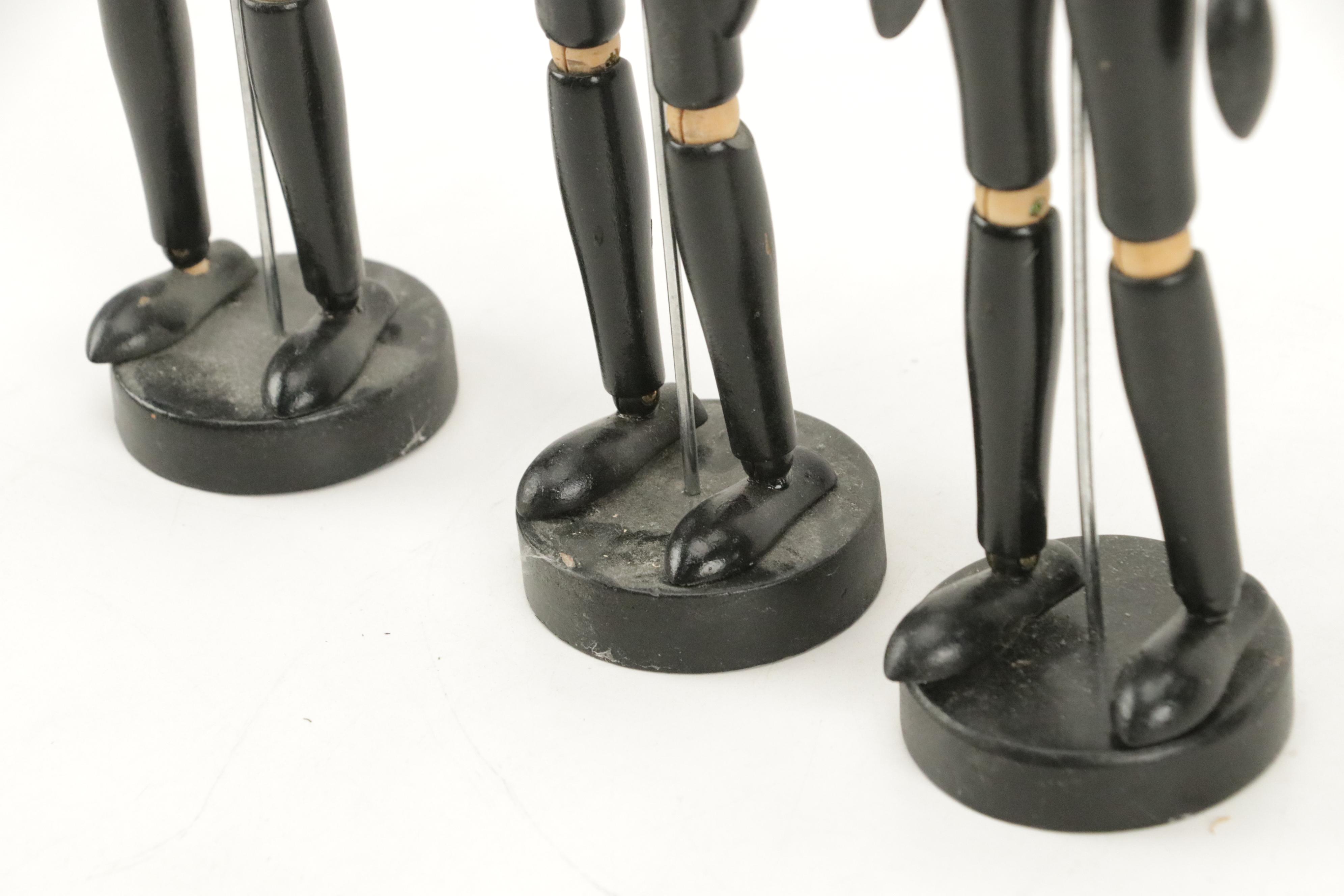 Painted Wood Poseable Mannequin Figures for Drawing