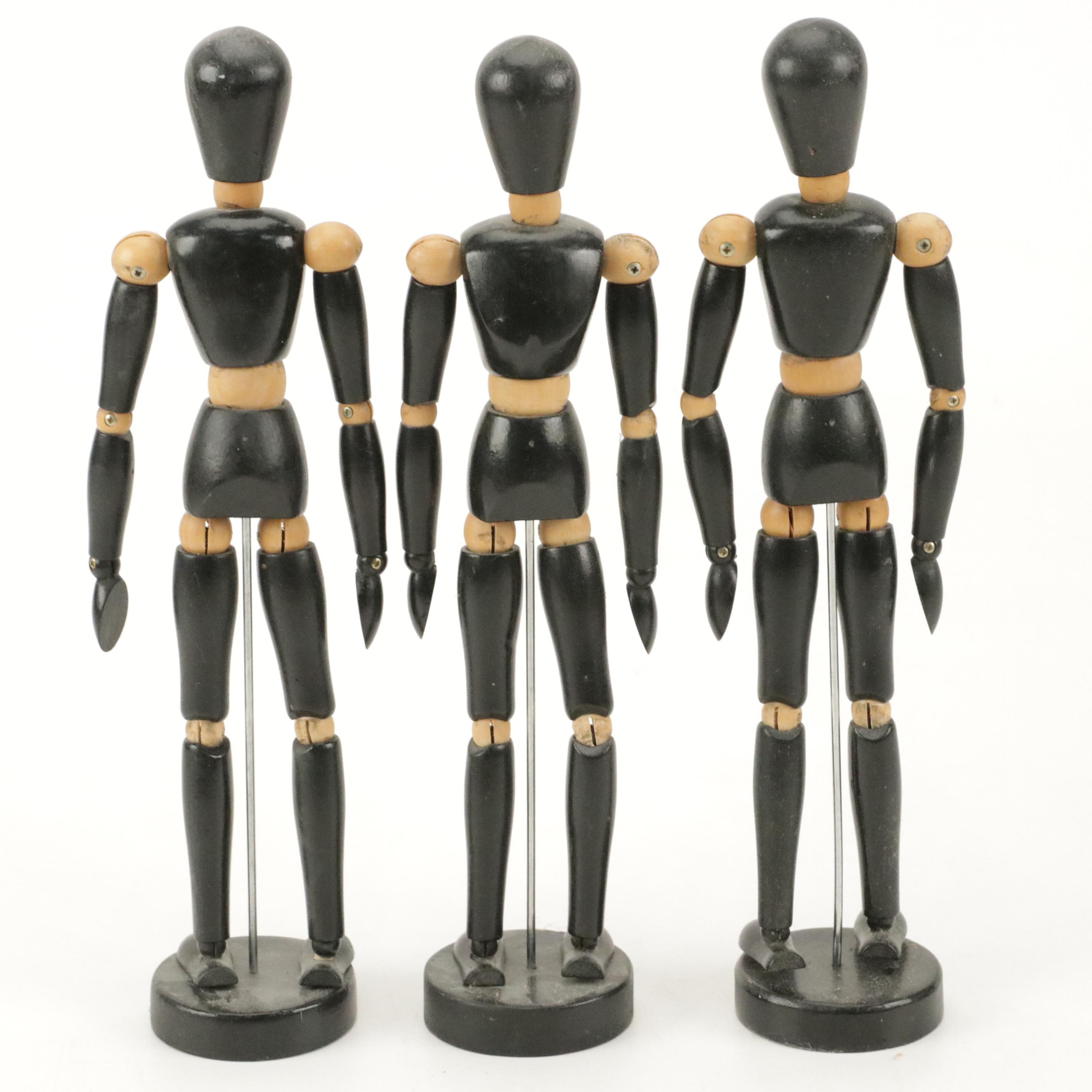 Painted Wood Poseable Mannequin Figures for Drawing