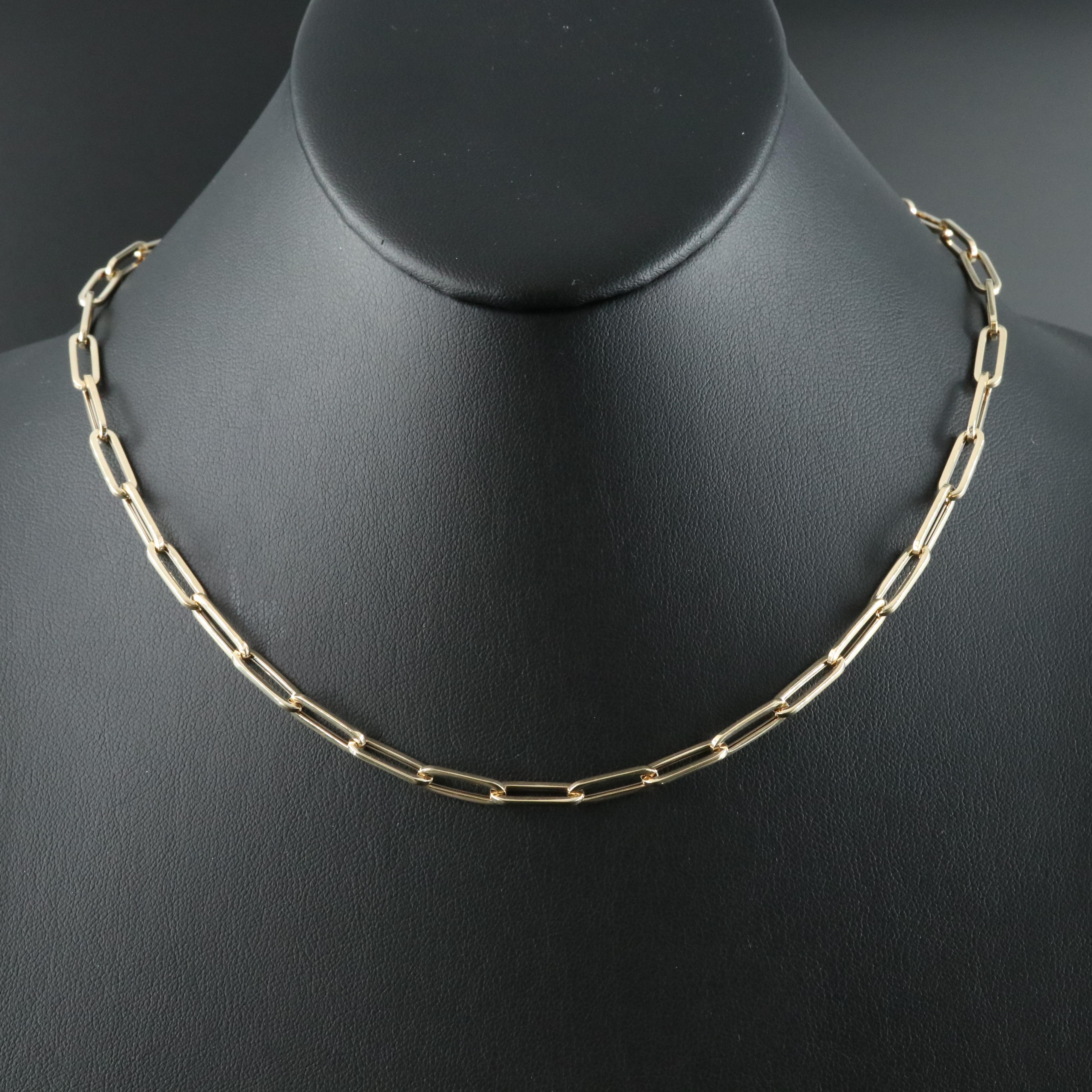 14K Paper Clip Link Necklace EBTH