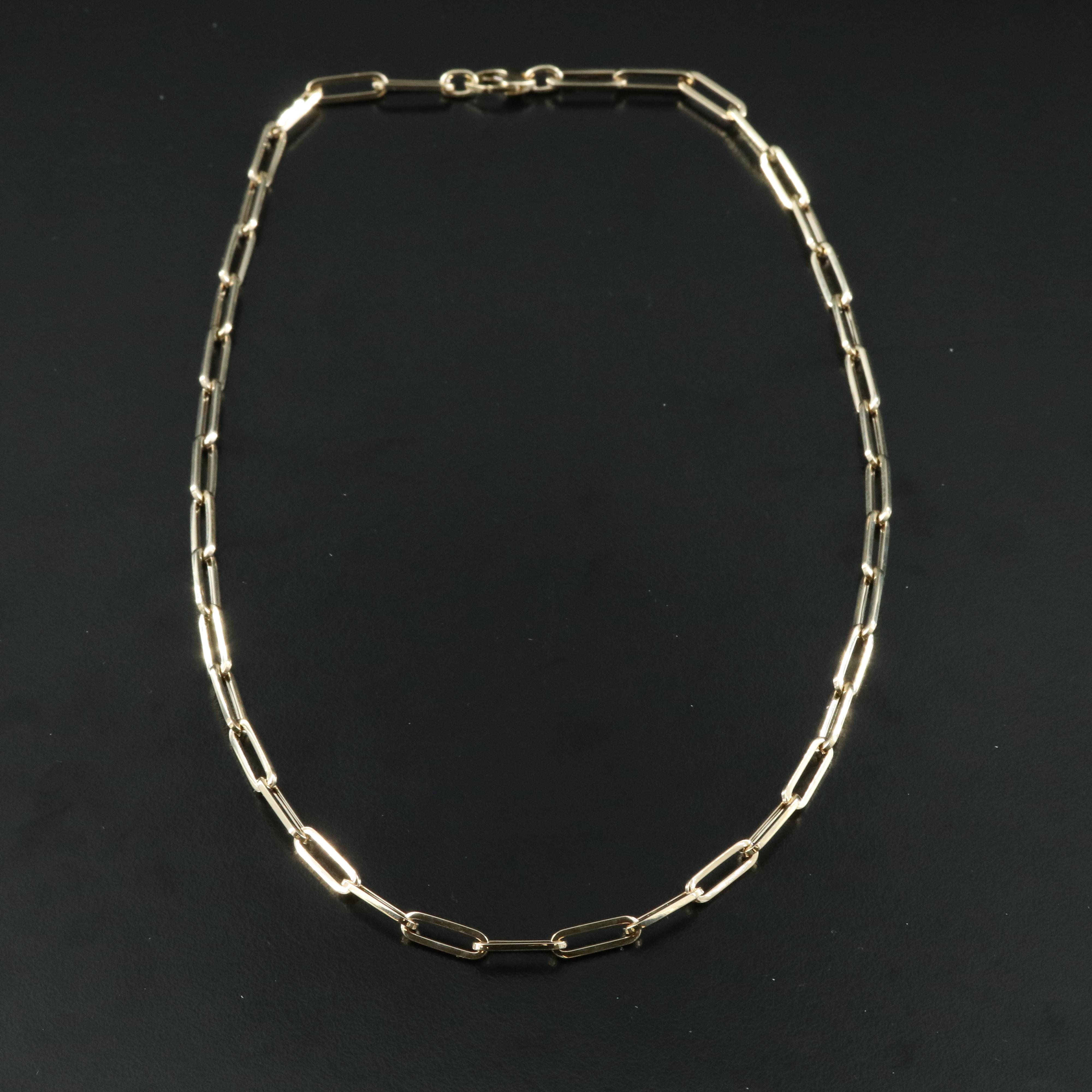 14K Paper Clip Link Necklace