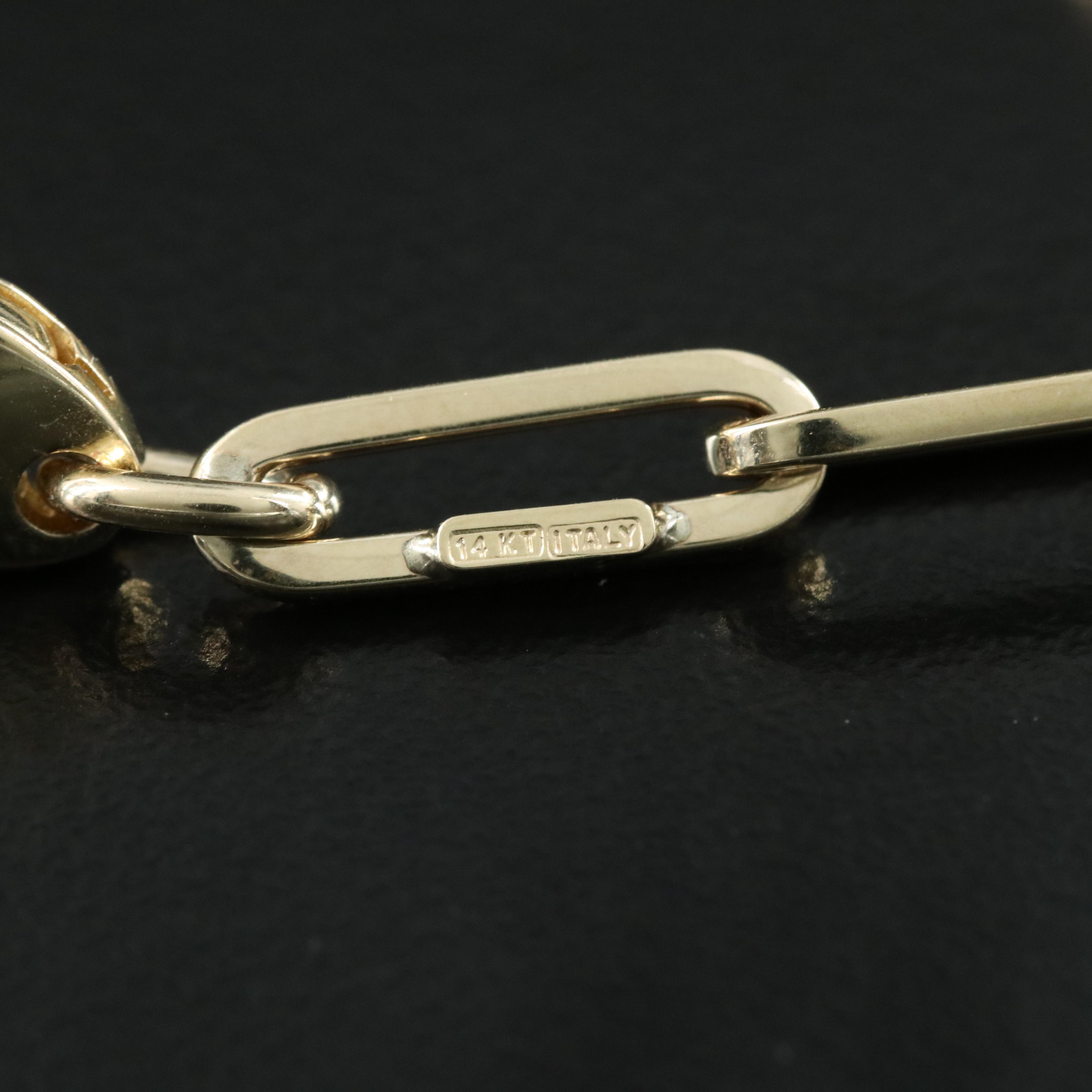 14K Paper Clip Link Necklace