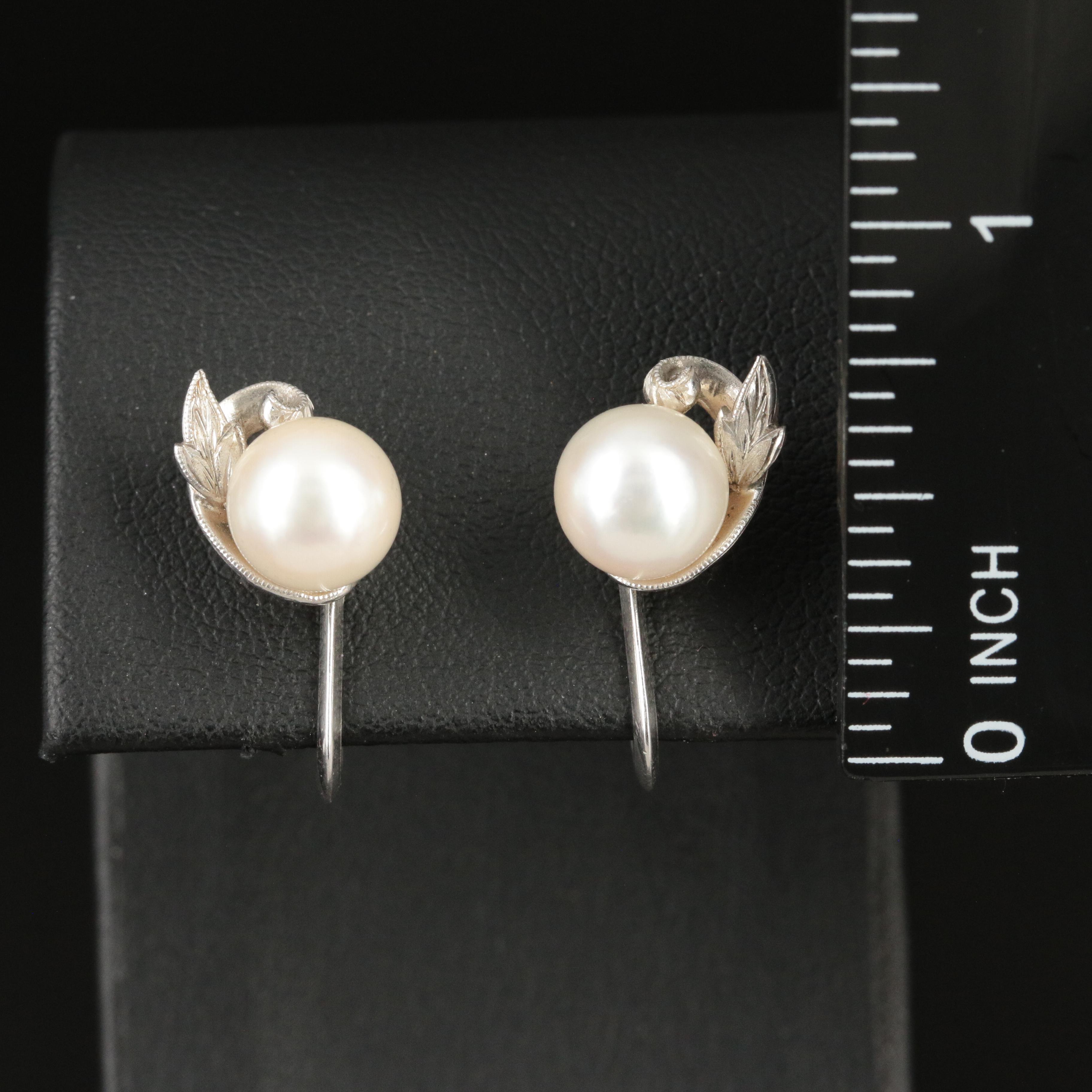 Vintage Mikimoto 14K Pearl Earrings
