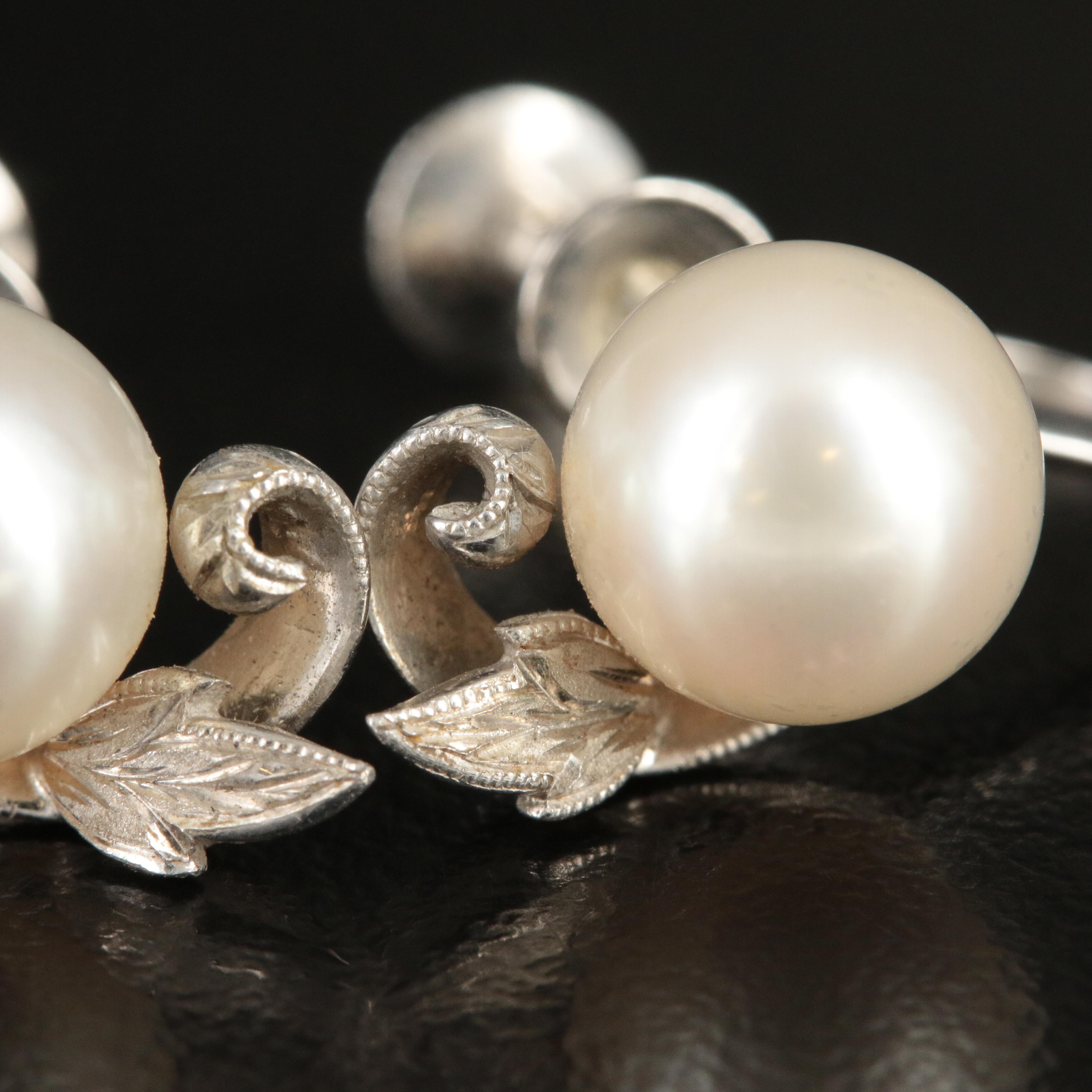 Vintage Mikimoto 14K Pearl Earrings