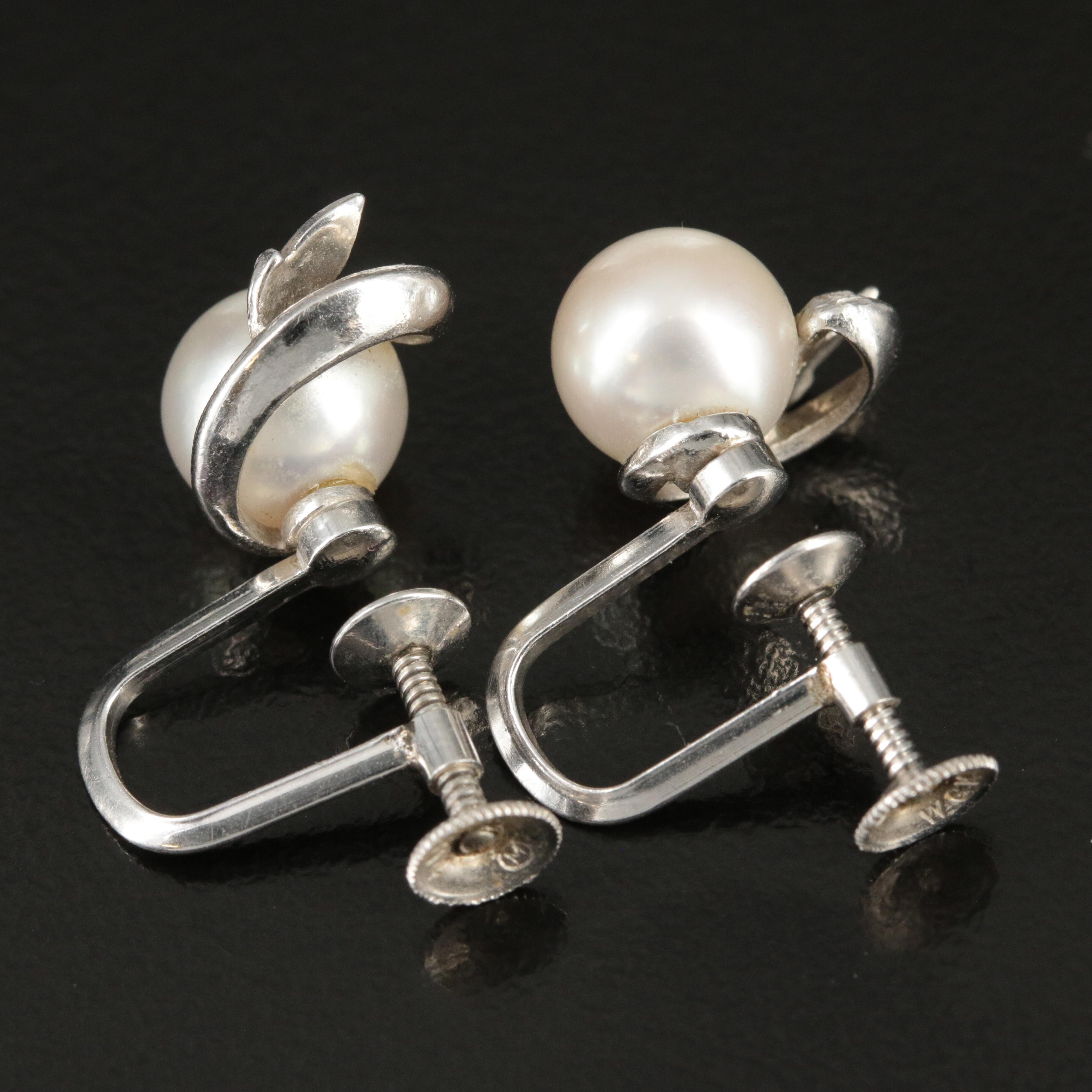 Vintage Mikimoto 14K Pearl Earrings
