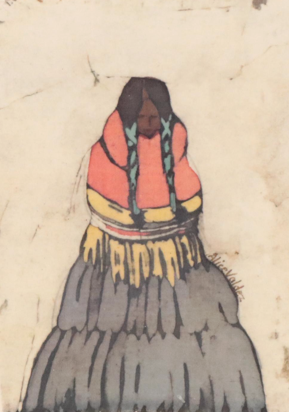 Alice Valdez Batik Portraits of Native American Women, 1983