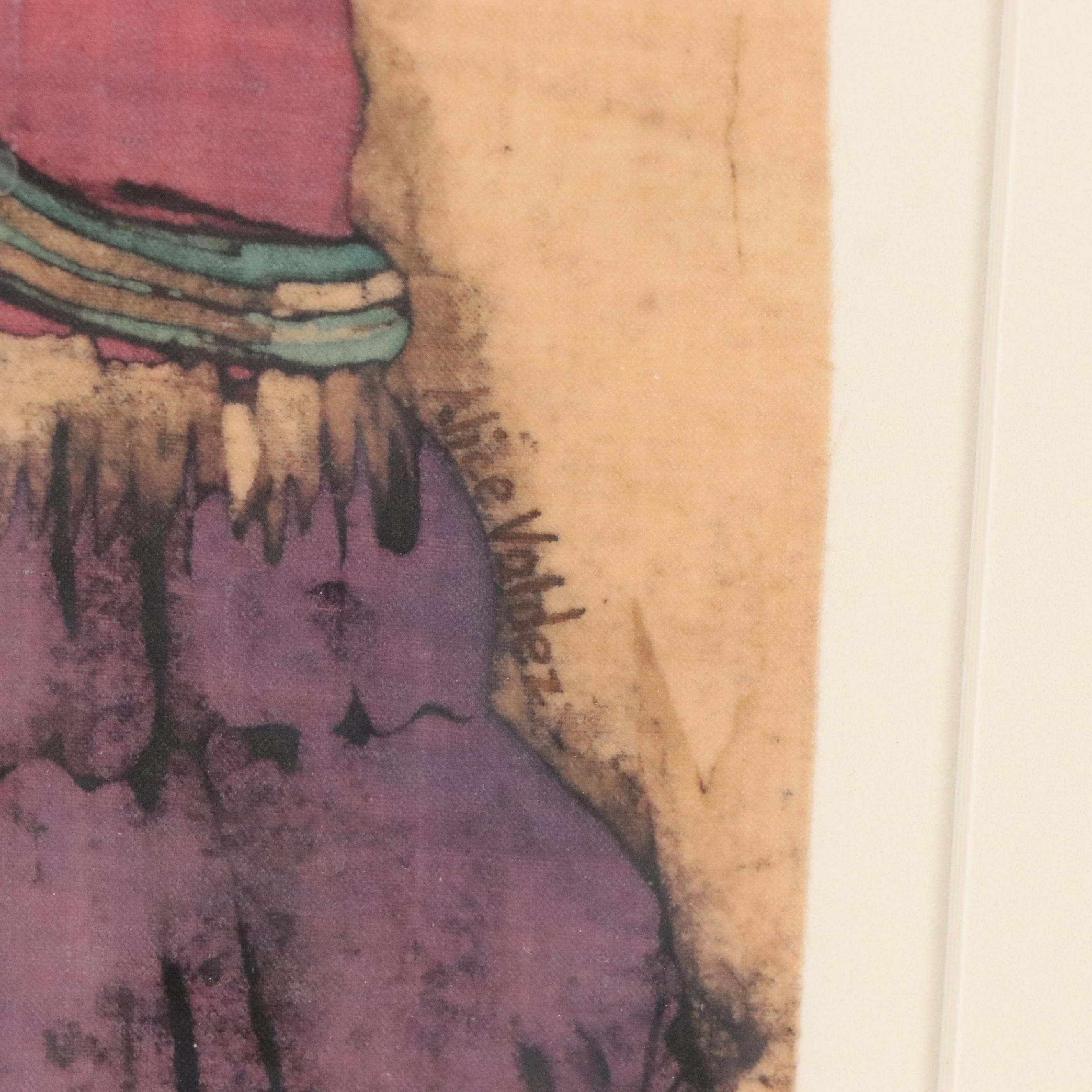 Alice Valdez Batik Portraits of Native American Women, 1983