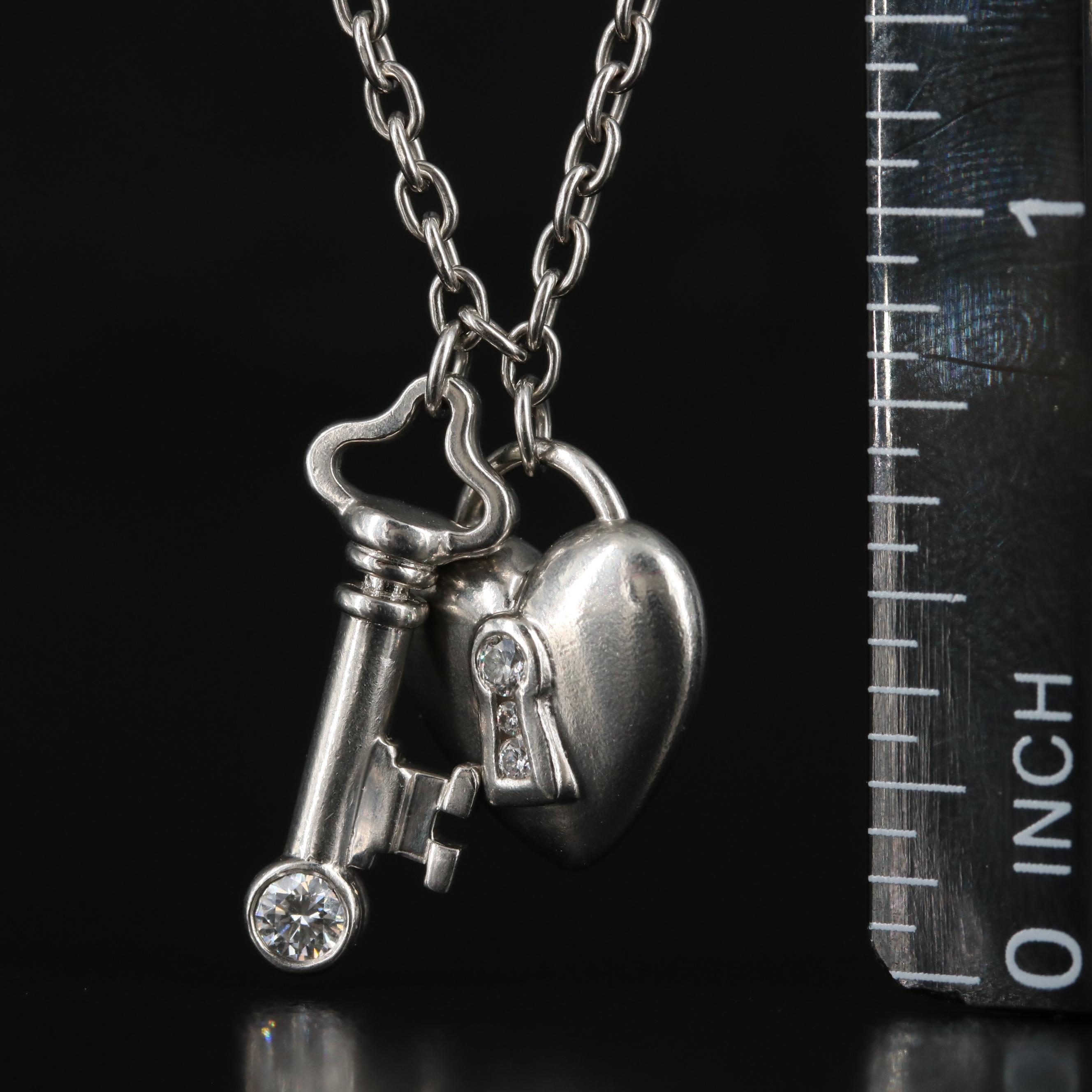 Tiffany & Co. Platinum and 0.17 CTW Diamond Lock and Key Necklace