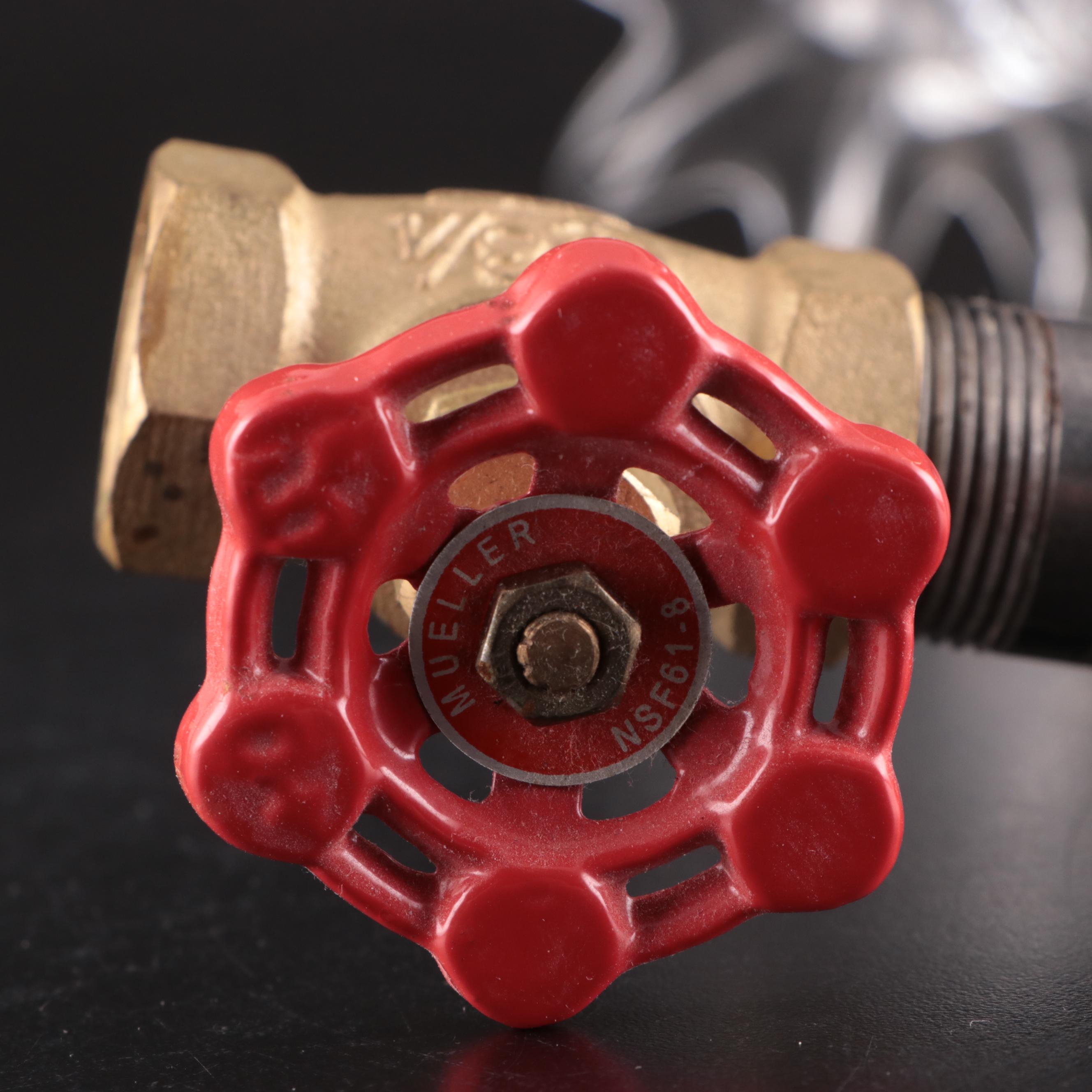 Novelty Cast Metal Outdoor Spigot With Glass Sculptural Optical