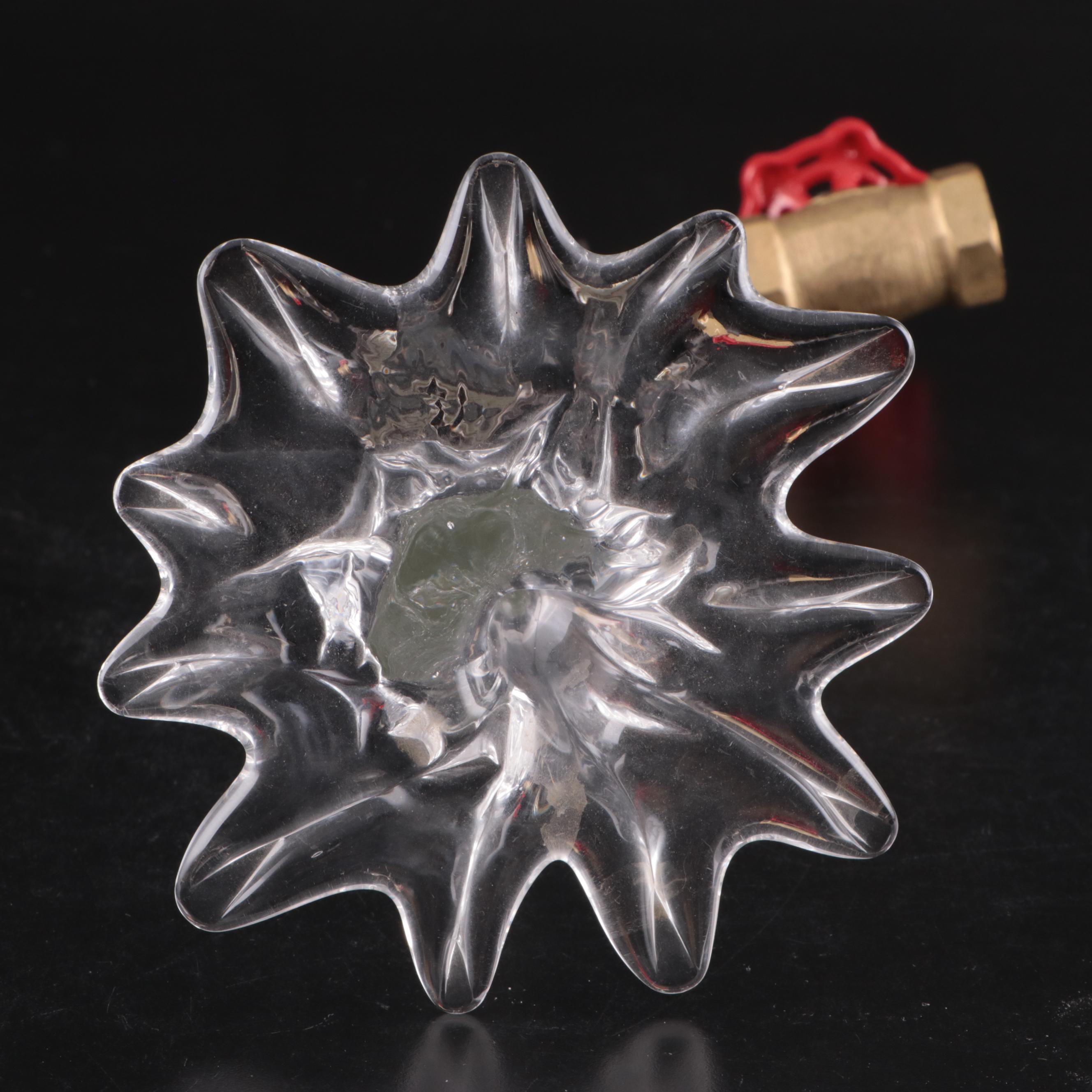 Novelty Cast Metal Outdoor Spigot With Glass Sculptural Optical Illusion