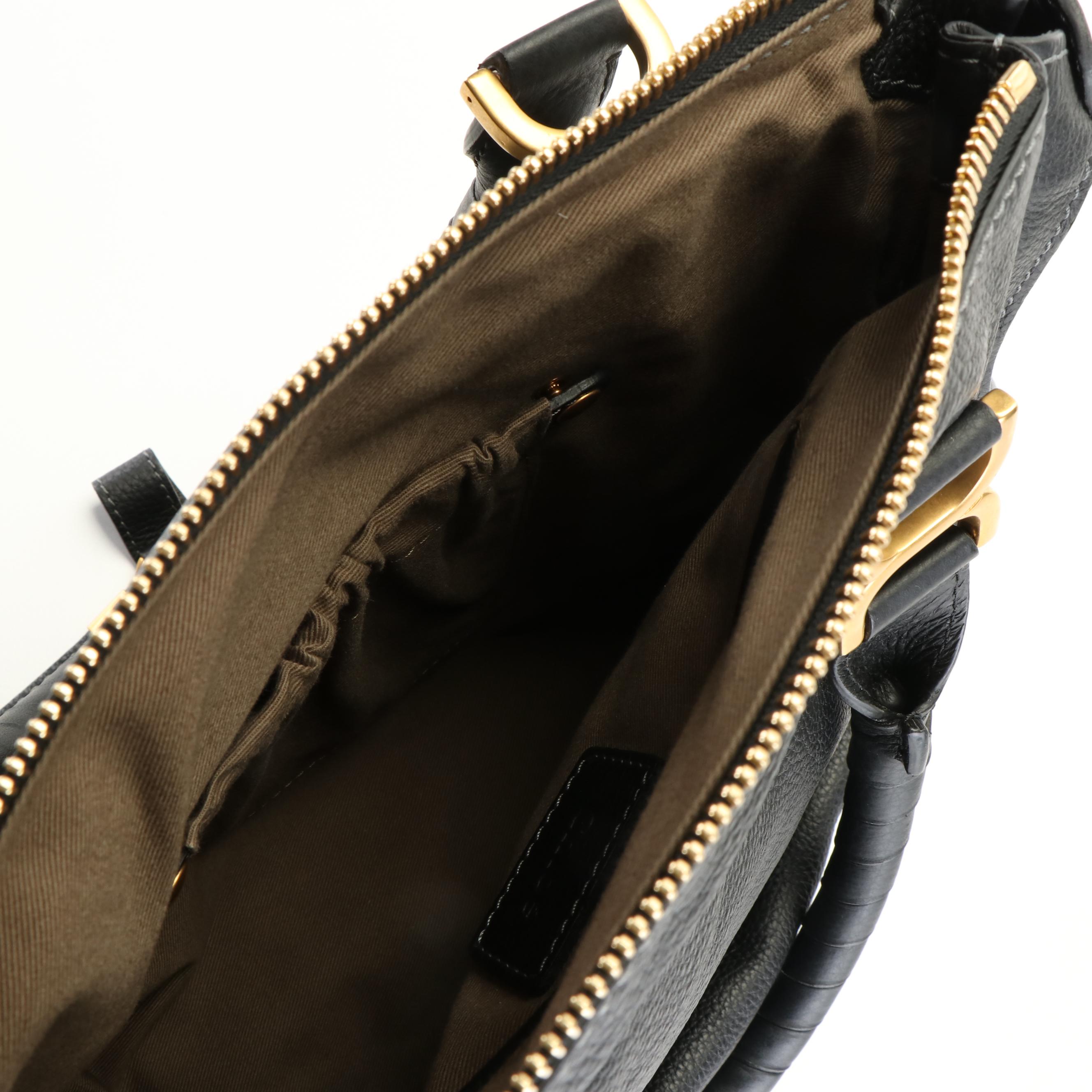 Chloé Marcie Flap Bag in Black Leather