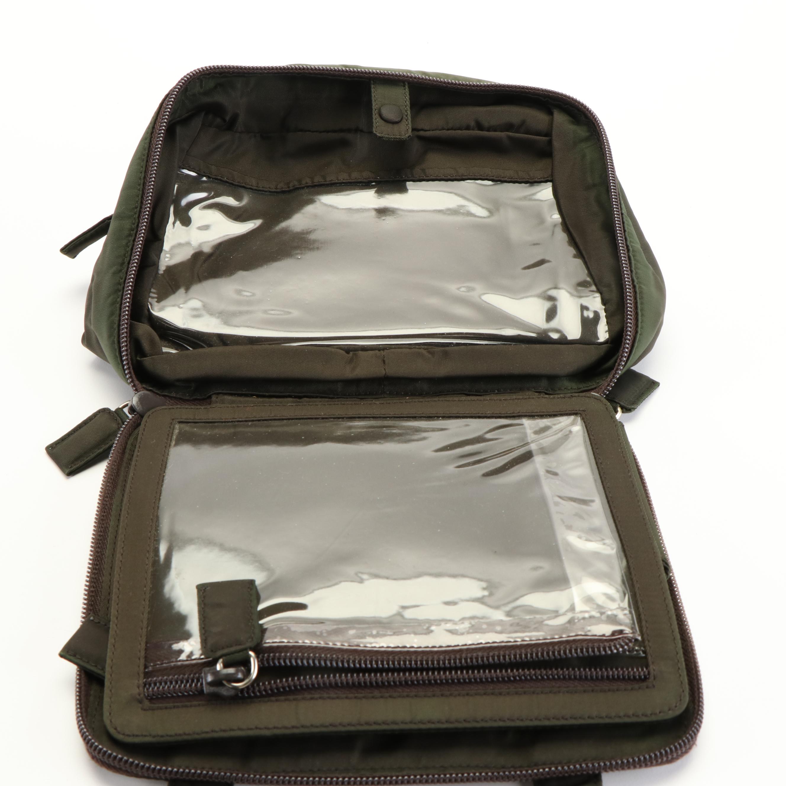 Prada Enamel Logo Tessuto Nylon Olive Green Handbag