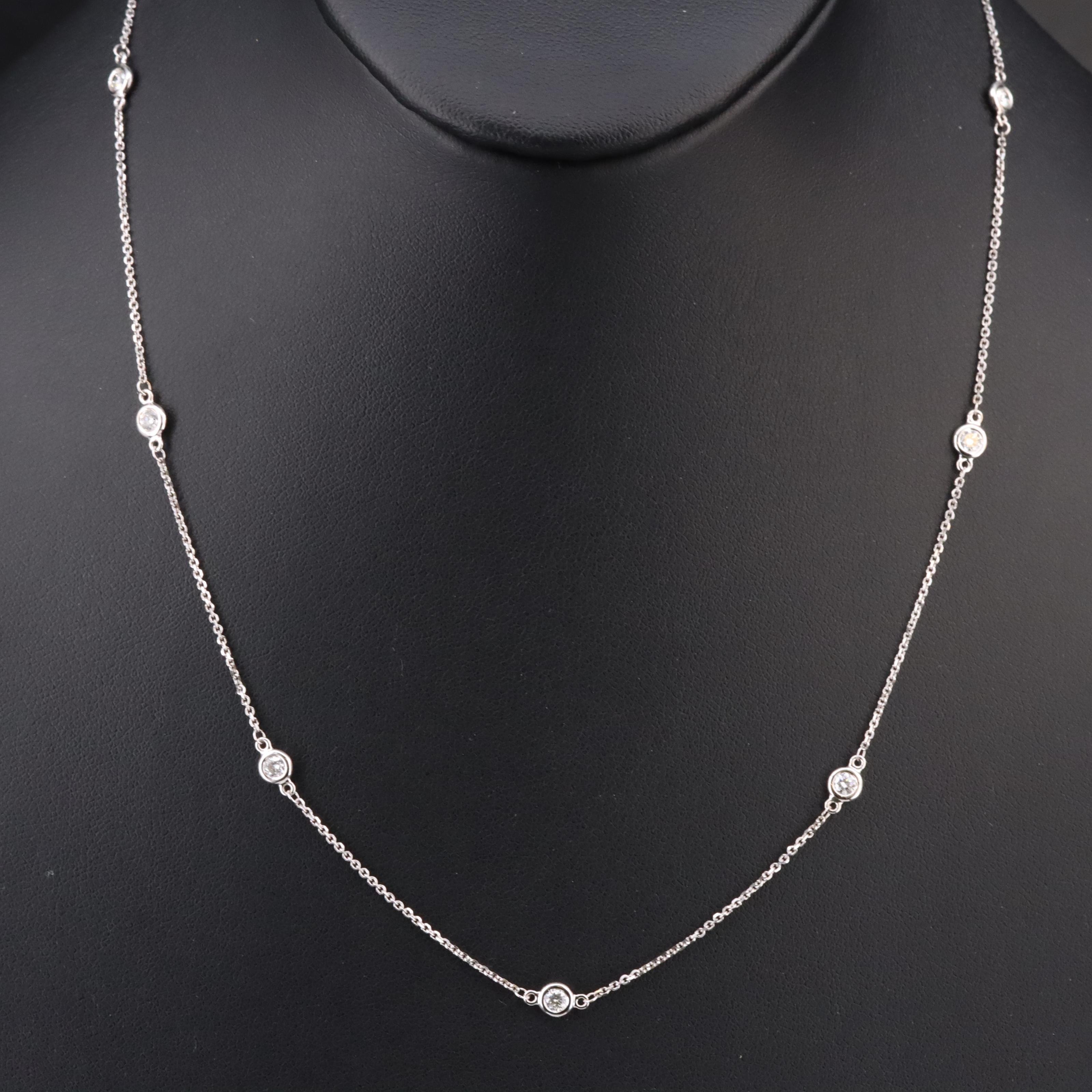 14K 0.75 CTW Diamond Station Necklace