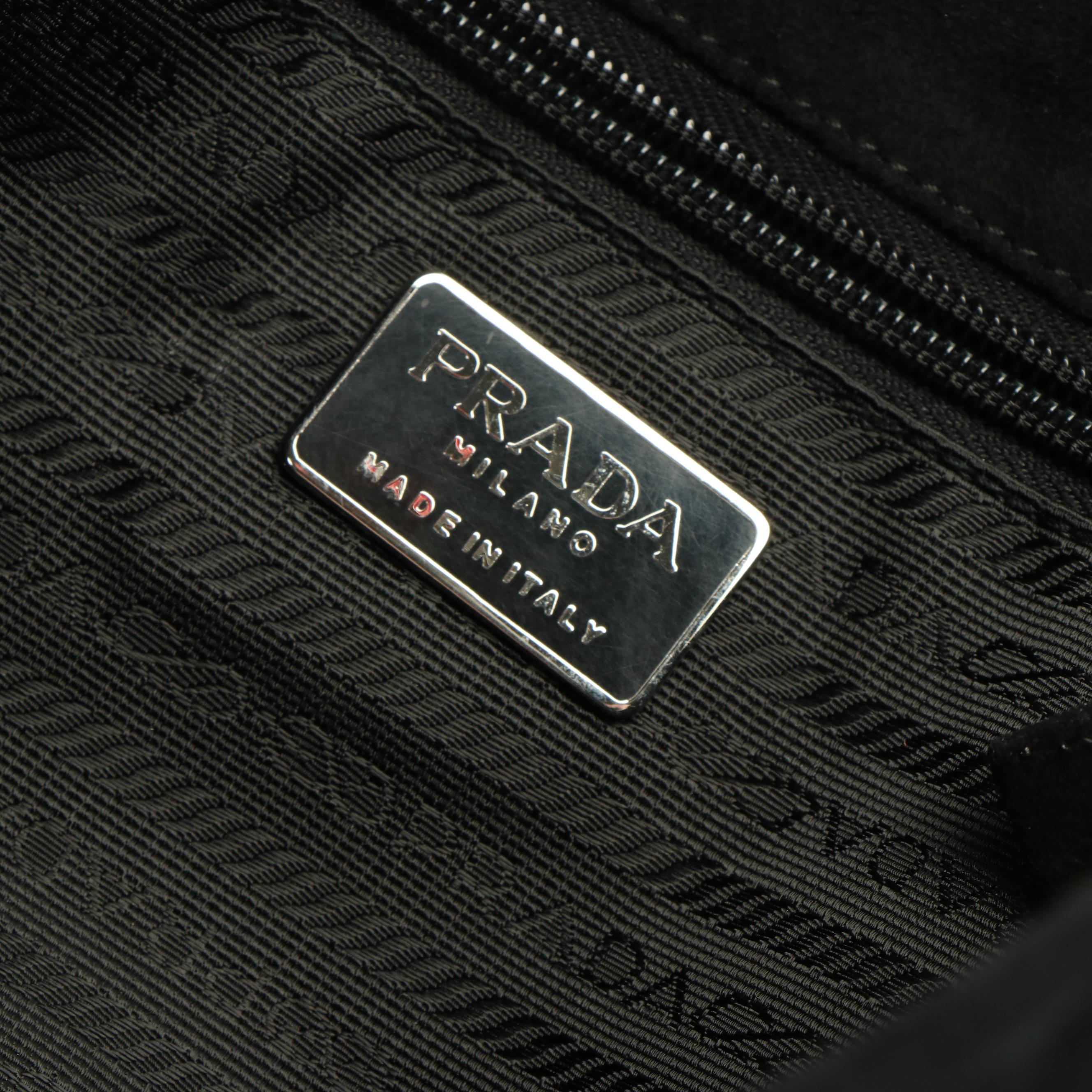 Prada Black Suede Tassel Tote Bag