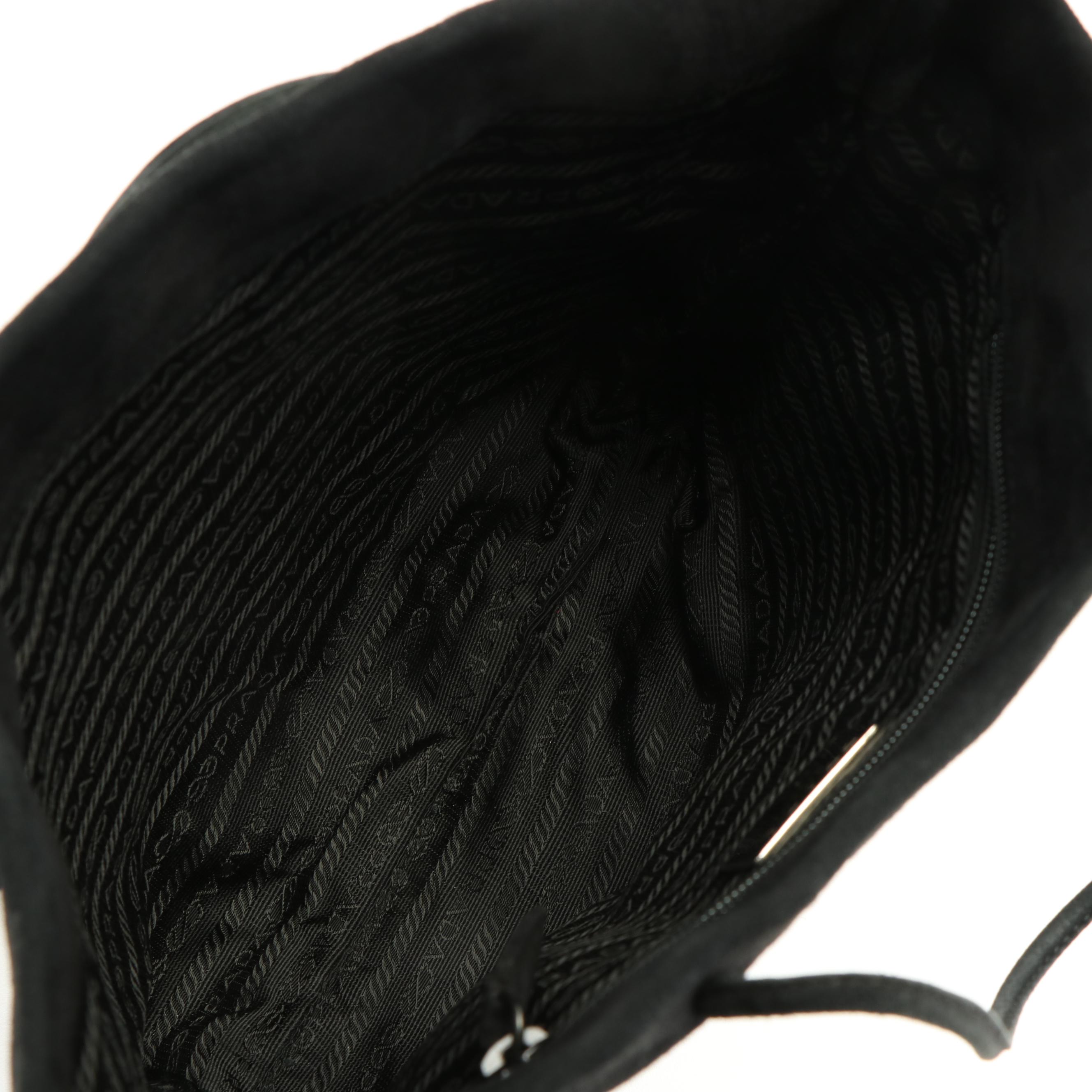 Prada Black Suede Tassel Tote Bag