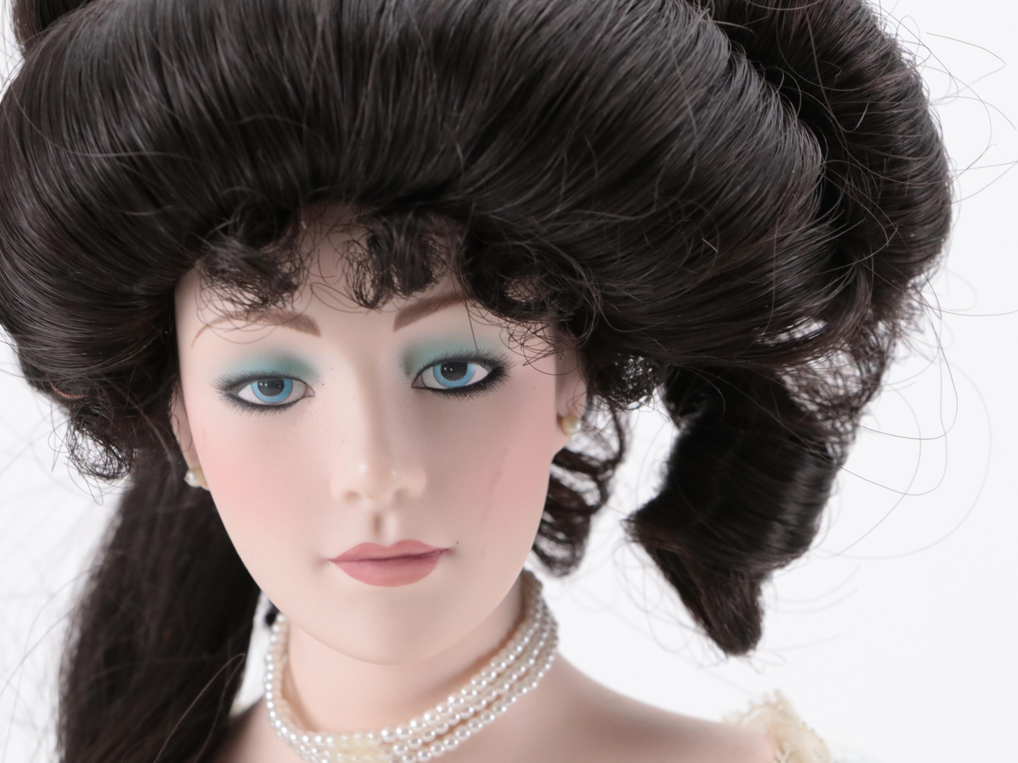 Franklin Heirloom "Gibson Girl" Dolls with Patricia Rose Bride Porcelain Doll