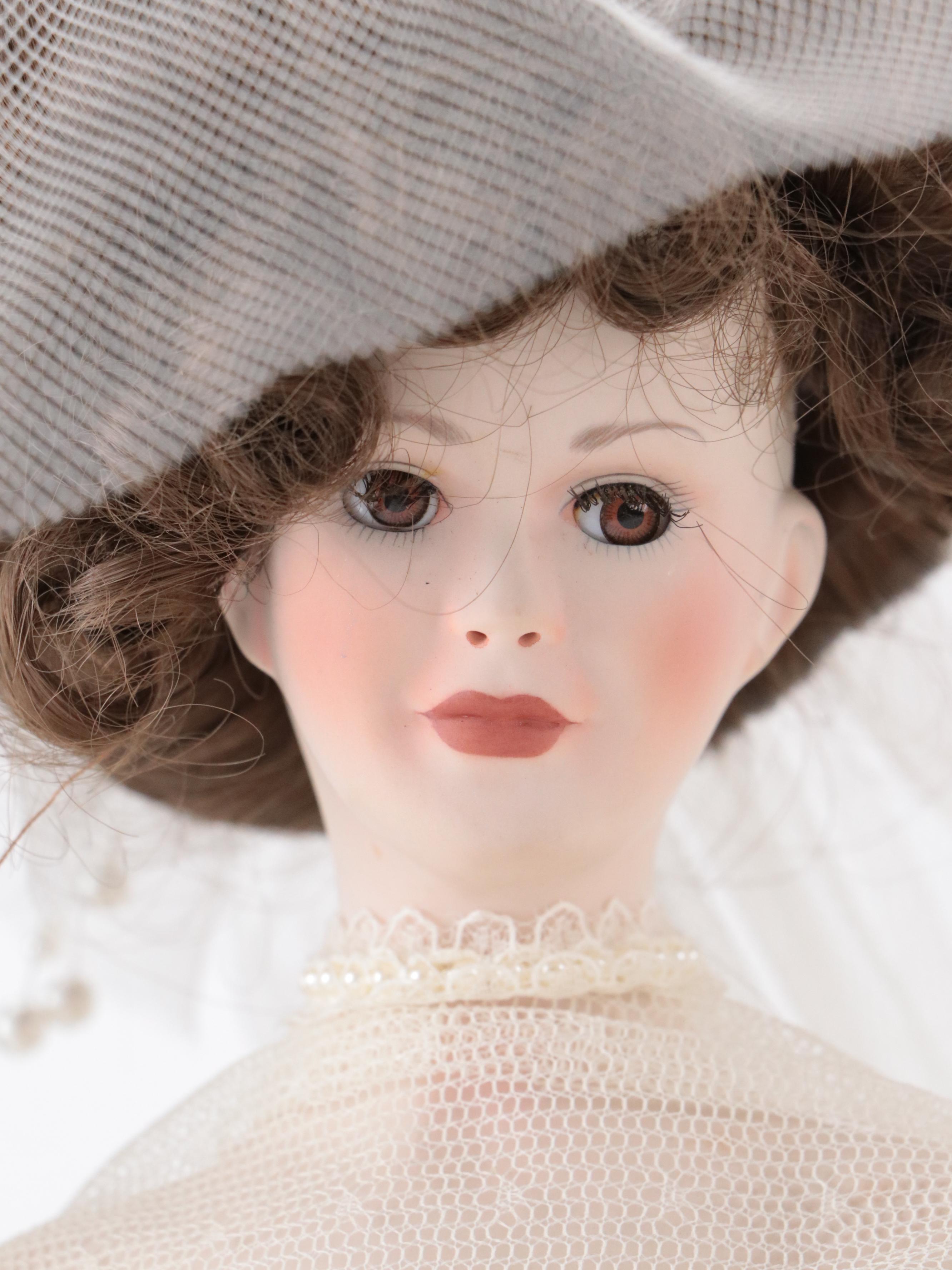 Franklin Heirloom "Gibson Girl" Dolls with Patricia Rose Bride Porcelain Doll