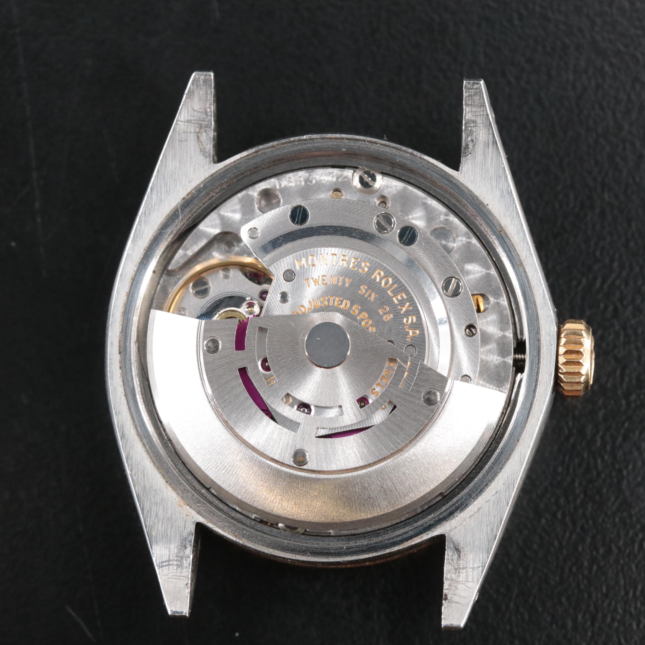 Rolex Date 34MM Gold and Steel Bracelet Rivet Champagne Automatic Watch