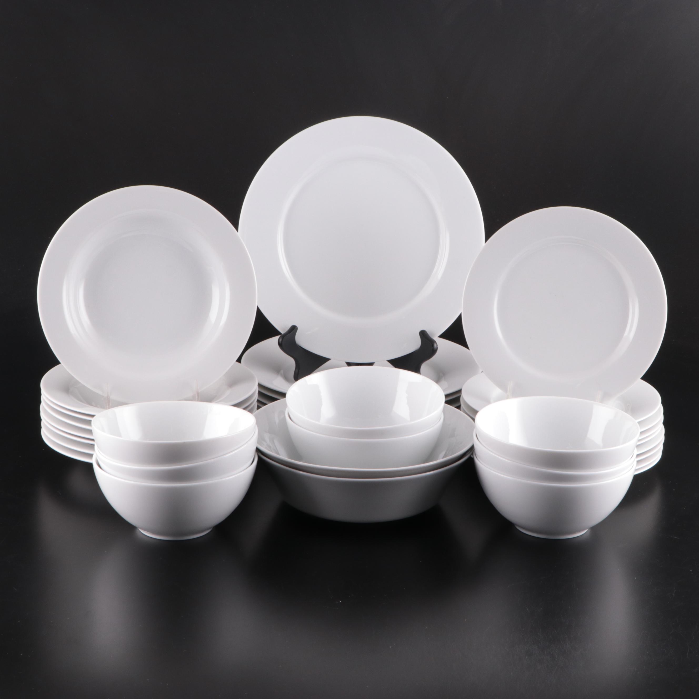 Crate & Barrel White Ceramic Dinnerware