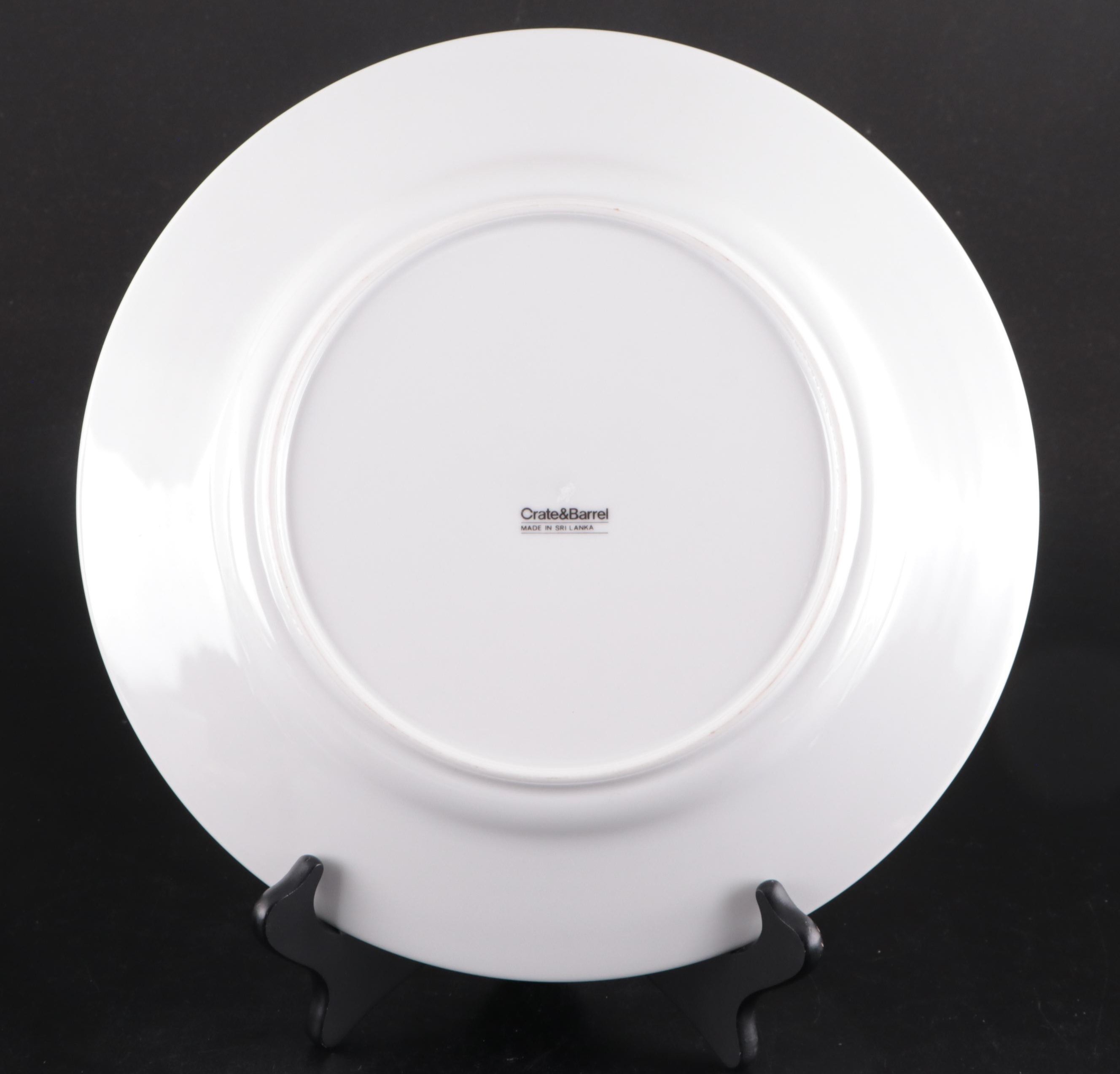 Crate & Barrel White Ceramic Dinnerware