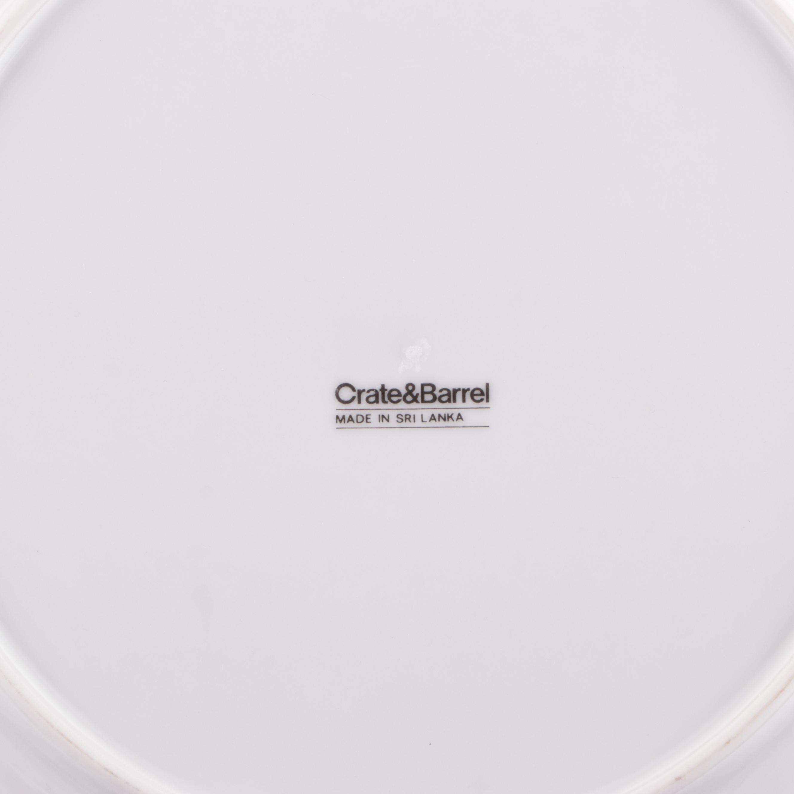 Crate & Barrel White Ceramic Dinnerware