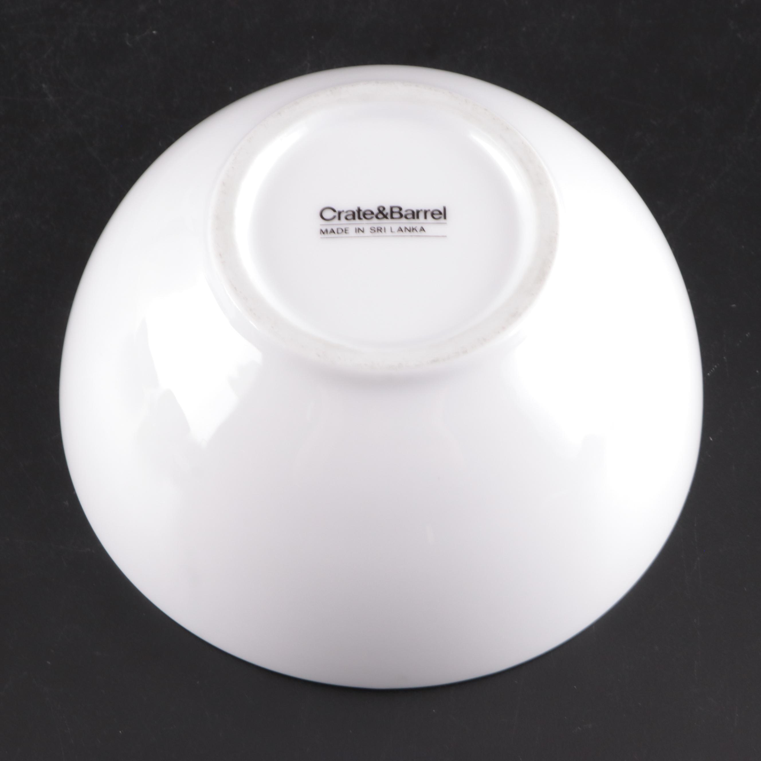 Crate & Barrel White Ceramic Dinnerware