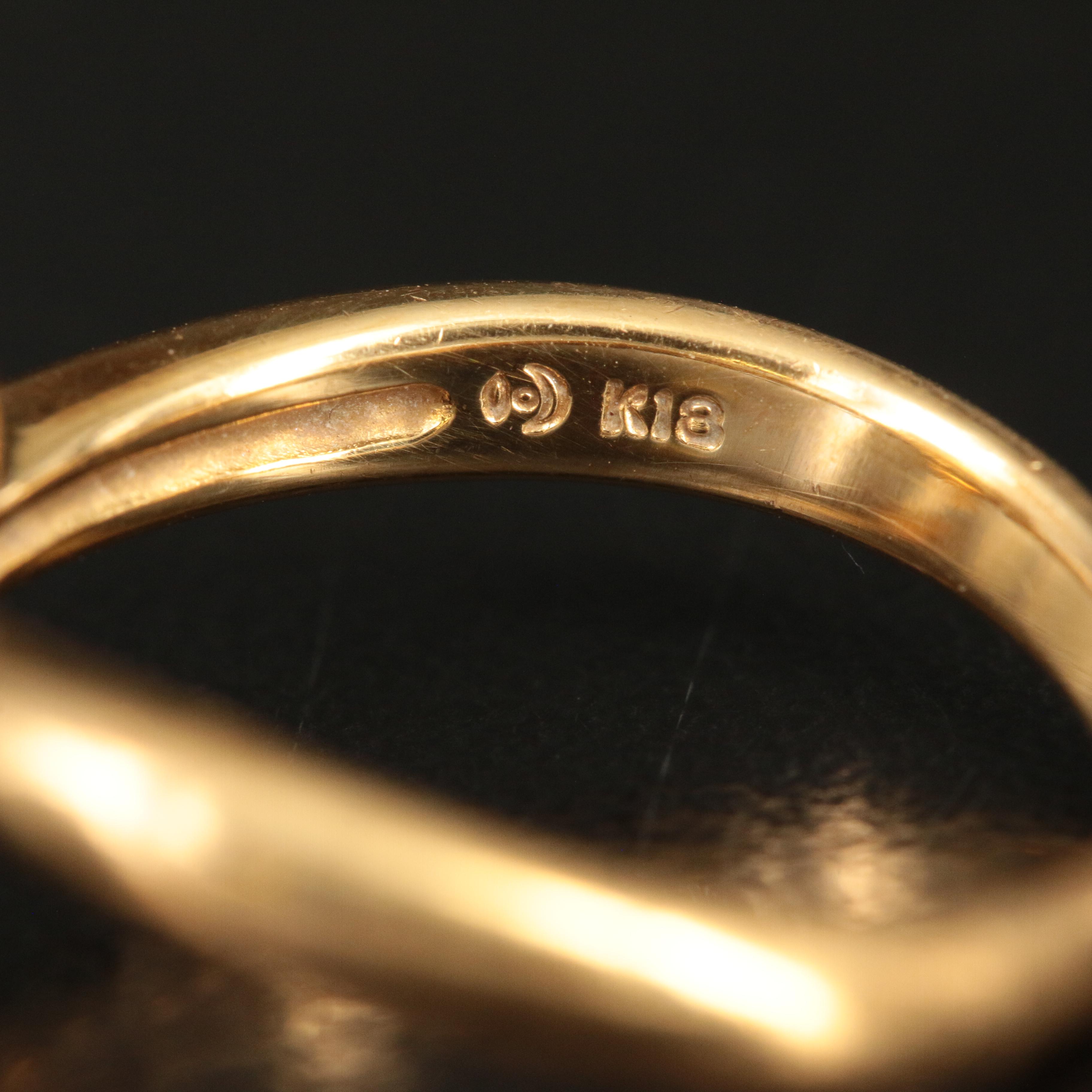 18K Tasaki Shinju Pearl Ring with Diamond Accent