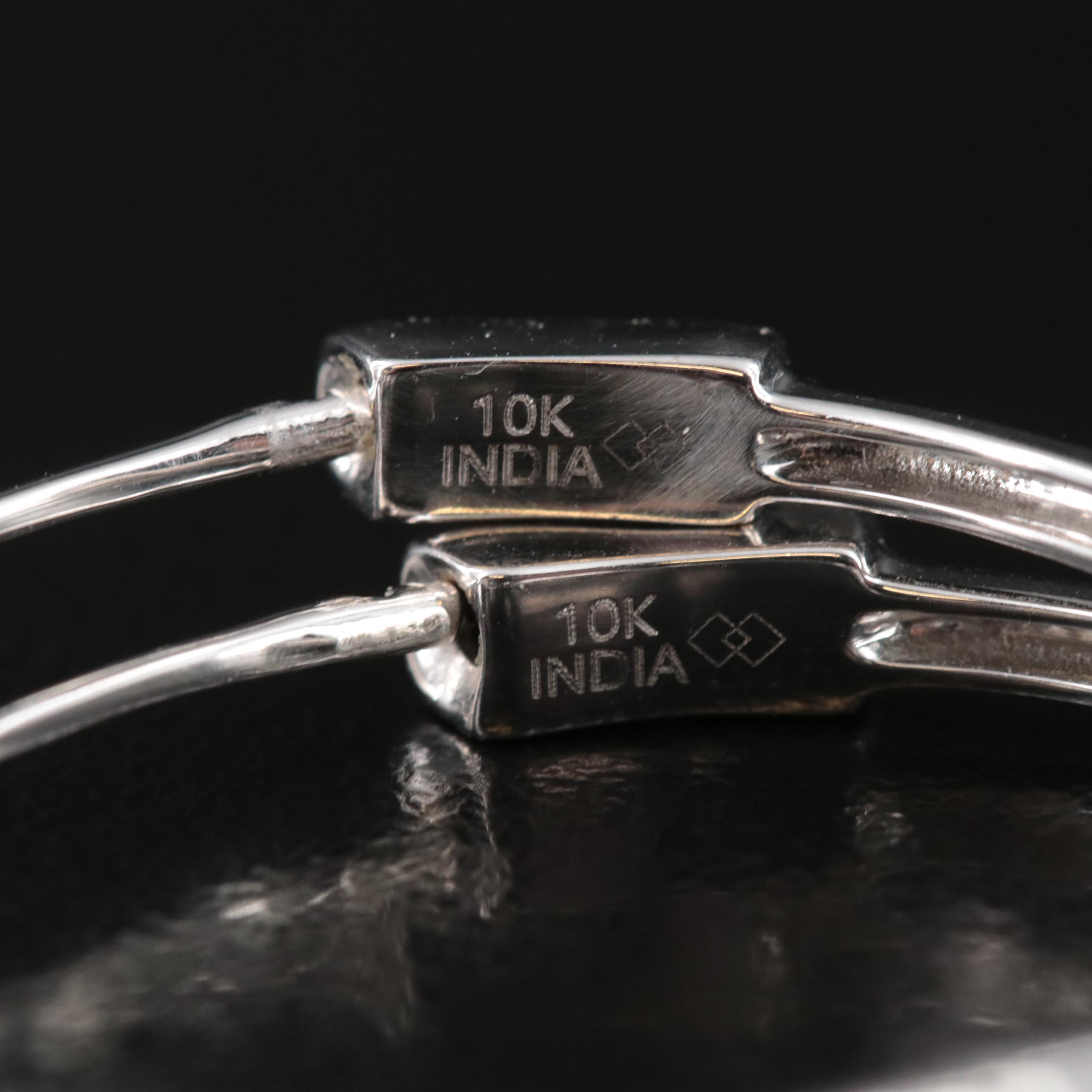 10K Sapphire and Diamond Hoop Earrings