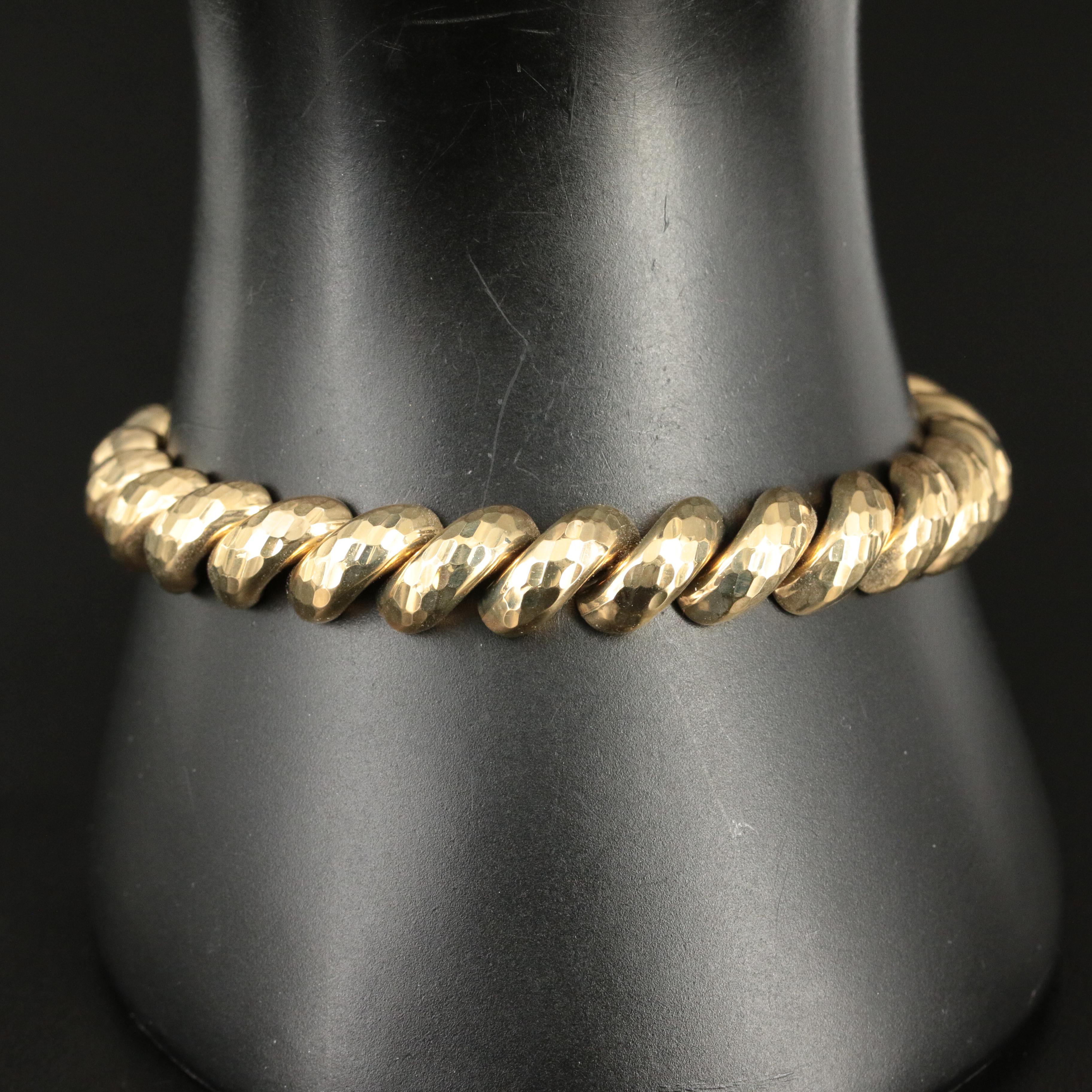 14K Hammered San Marco Link Bracelet