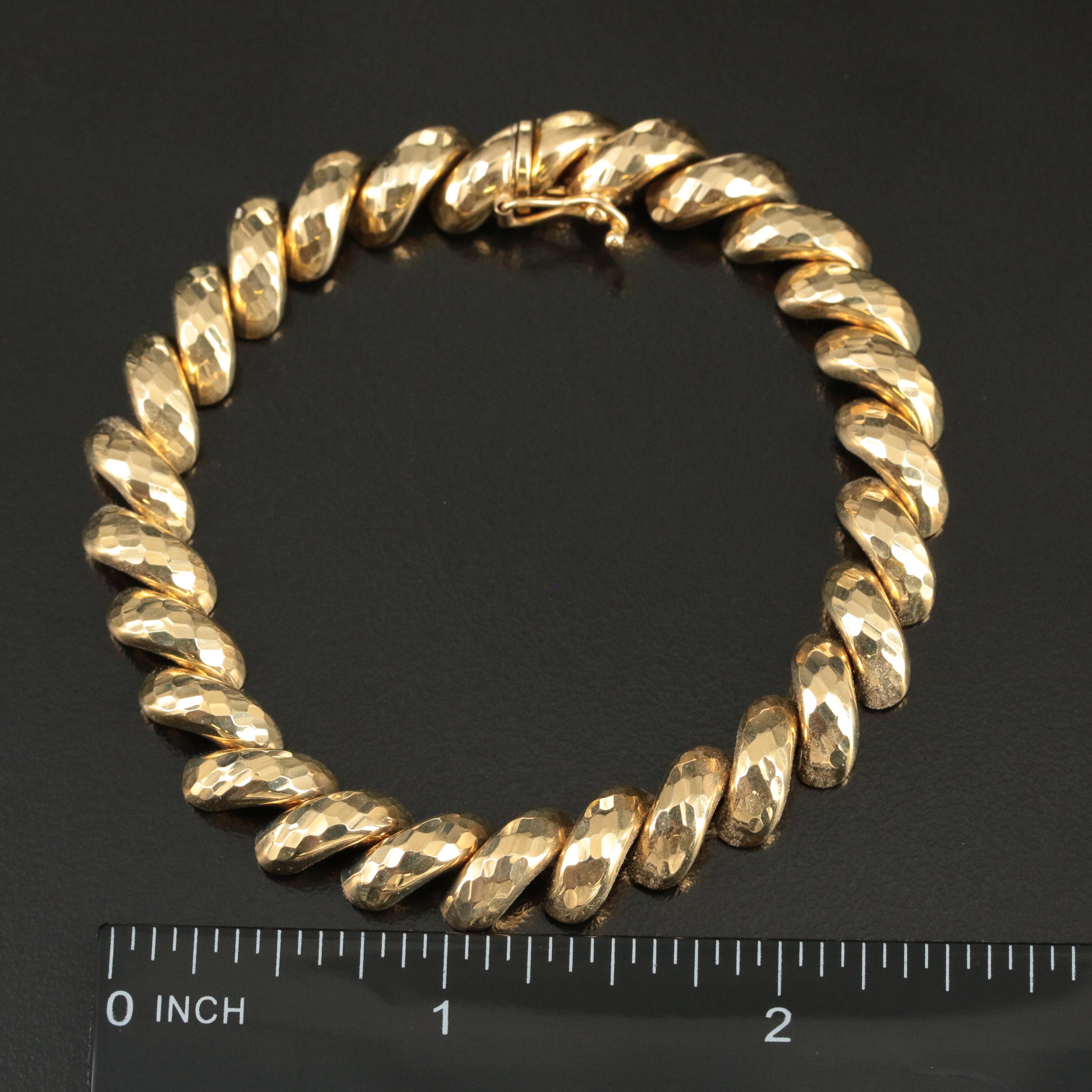 14K Hammered San Marco Link Bracelet