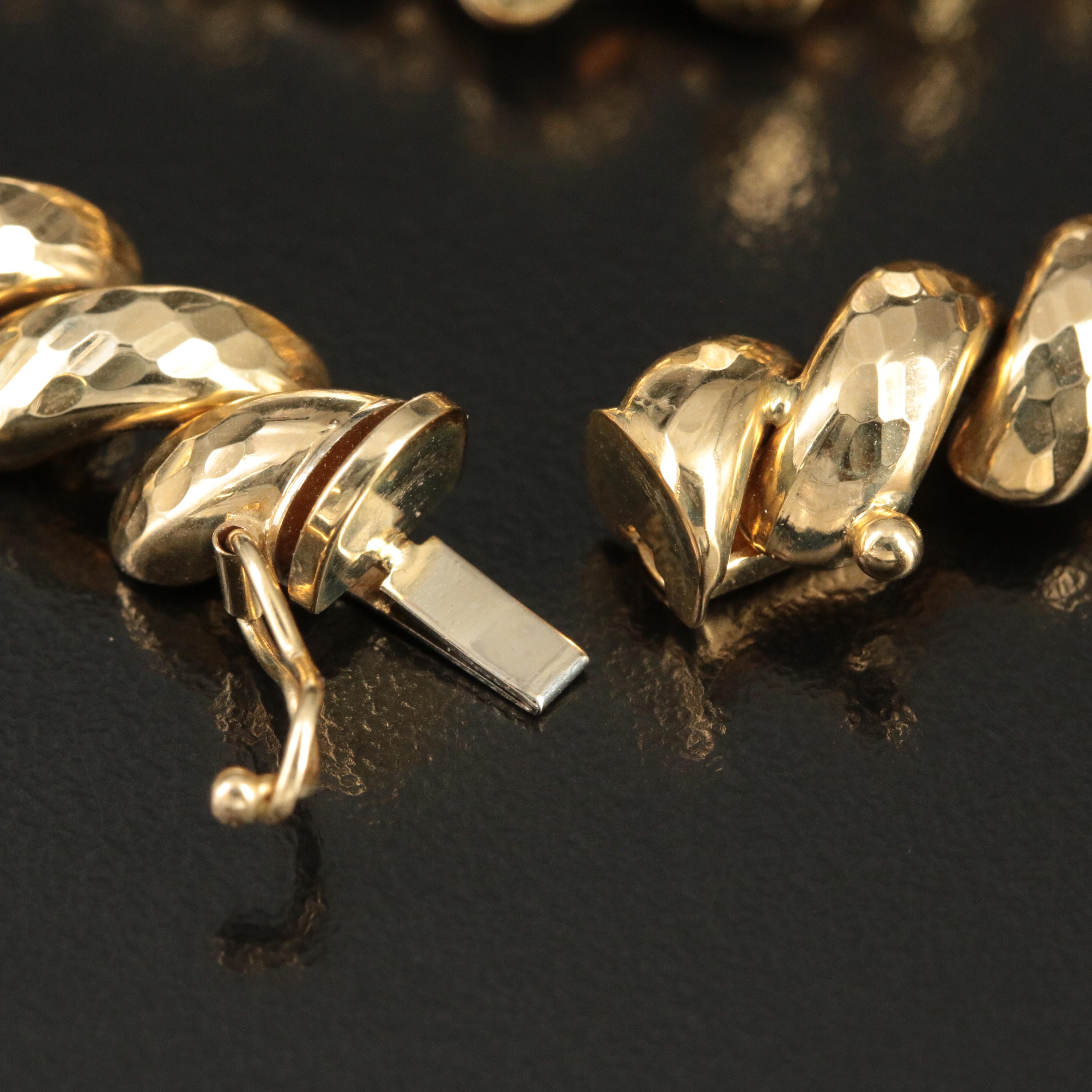 14K Hammered San Marco Link Bracelet