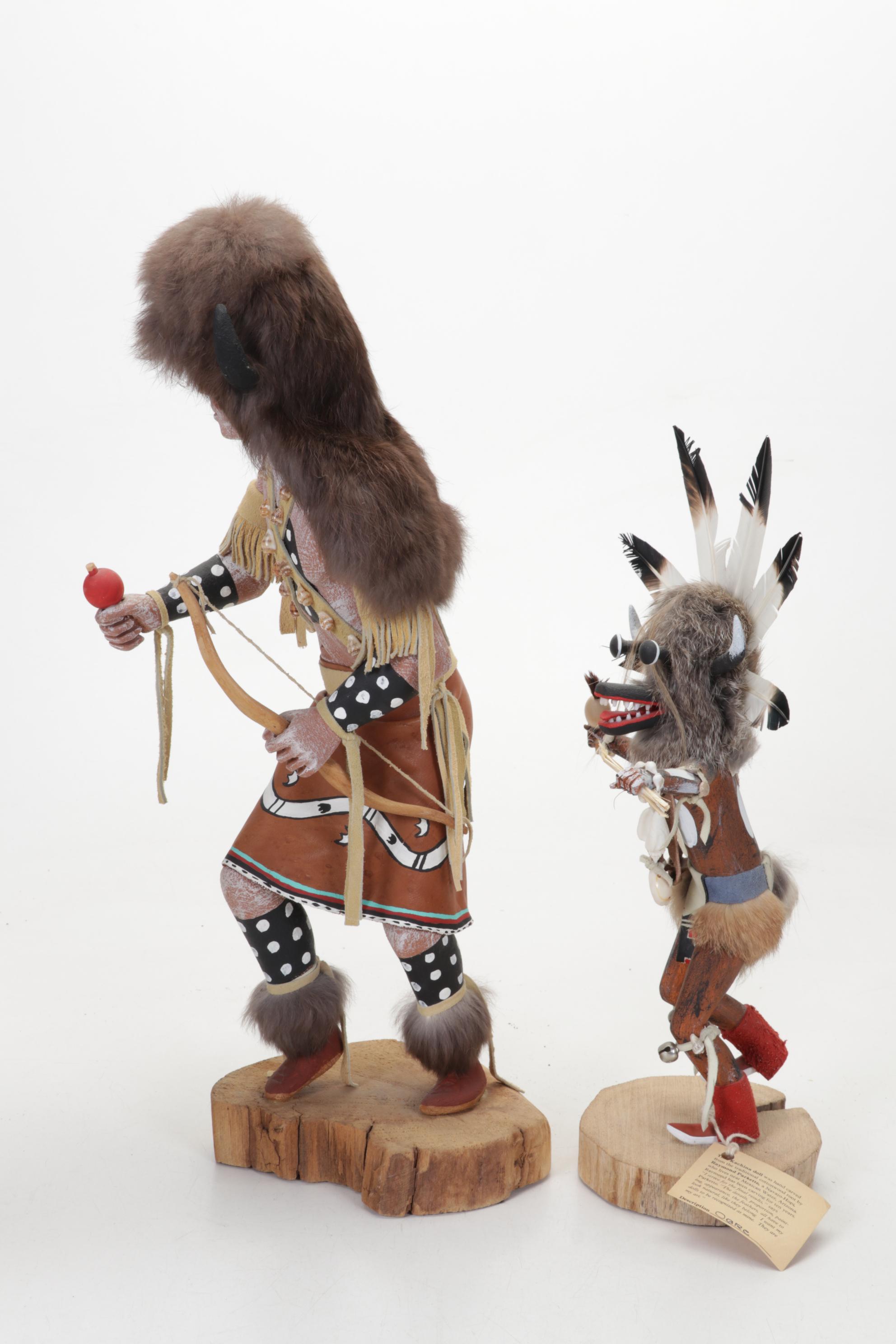 Jimmie Homer "Buffalo Dancer", Raymond Parkette Ogre, Bear & Owl Kachinas