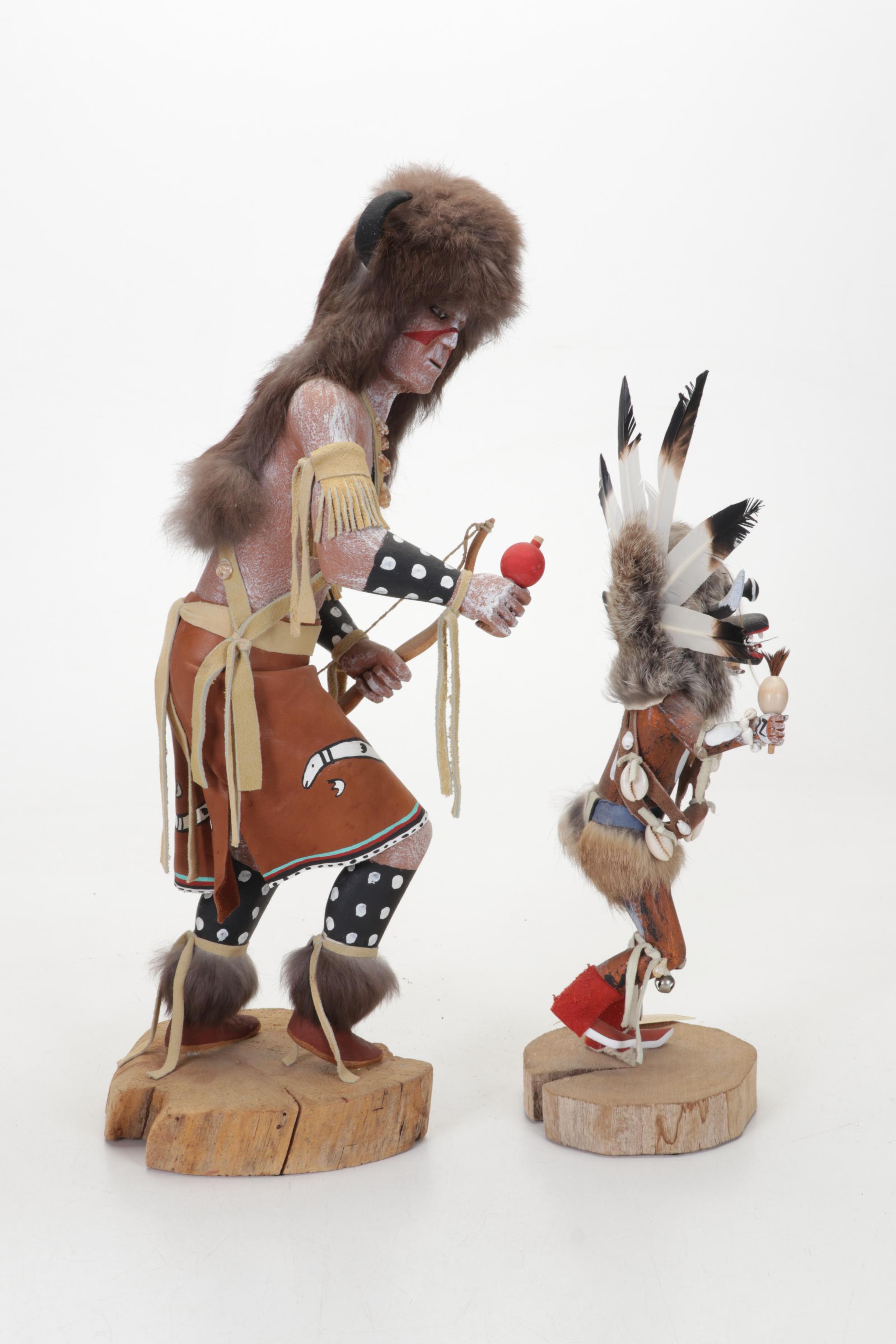 Jimmie Homer "Buffalo Dancer", Raymond Parkette Ogre, Bear & Owl Kachinas