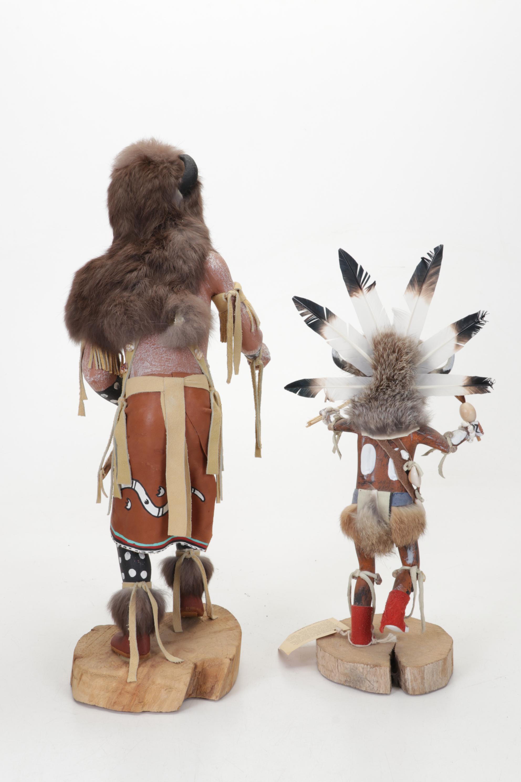Jimmie Homer "Buffalo Dancer", Raymond Parkette Ogre, Bear & Owl Kachinas