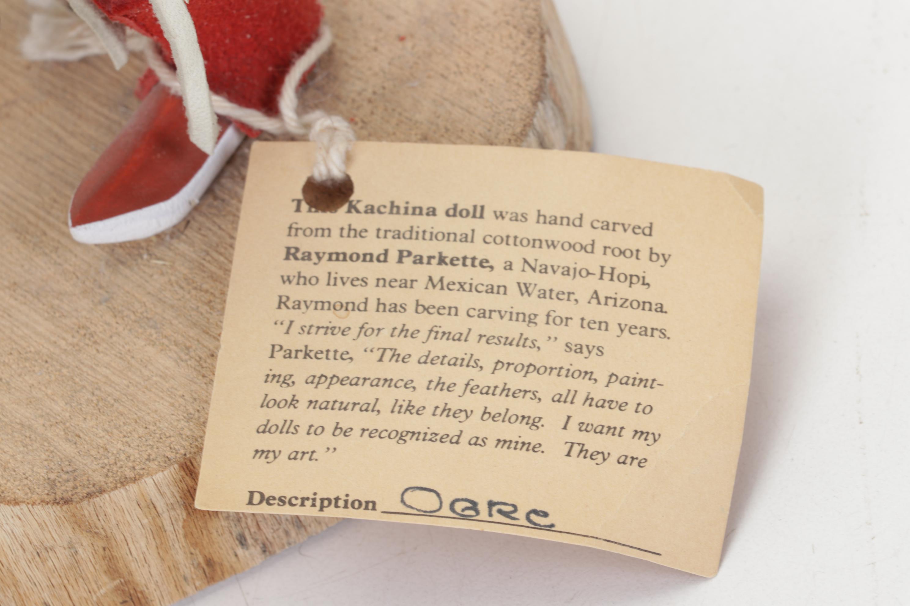 Jimmie Homer "Buffalo Dancer", Raymond Parkette Ogre, Bear & Owl Kachinas