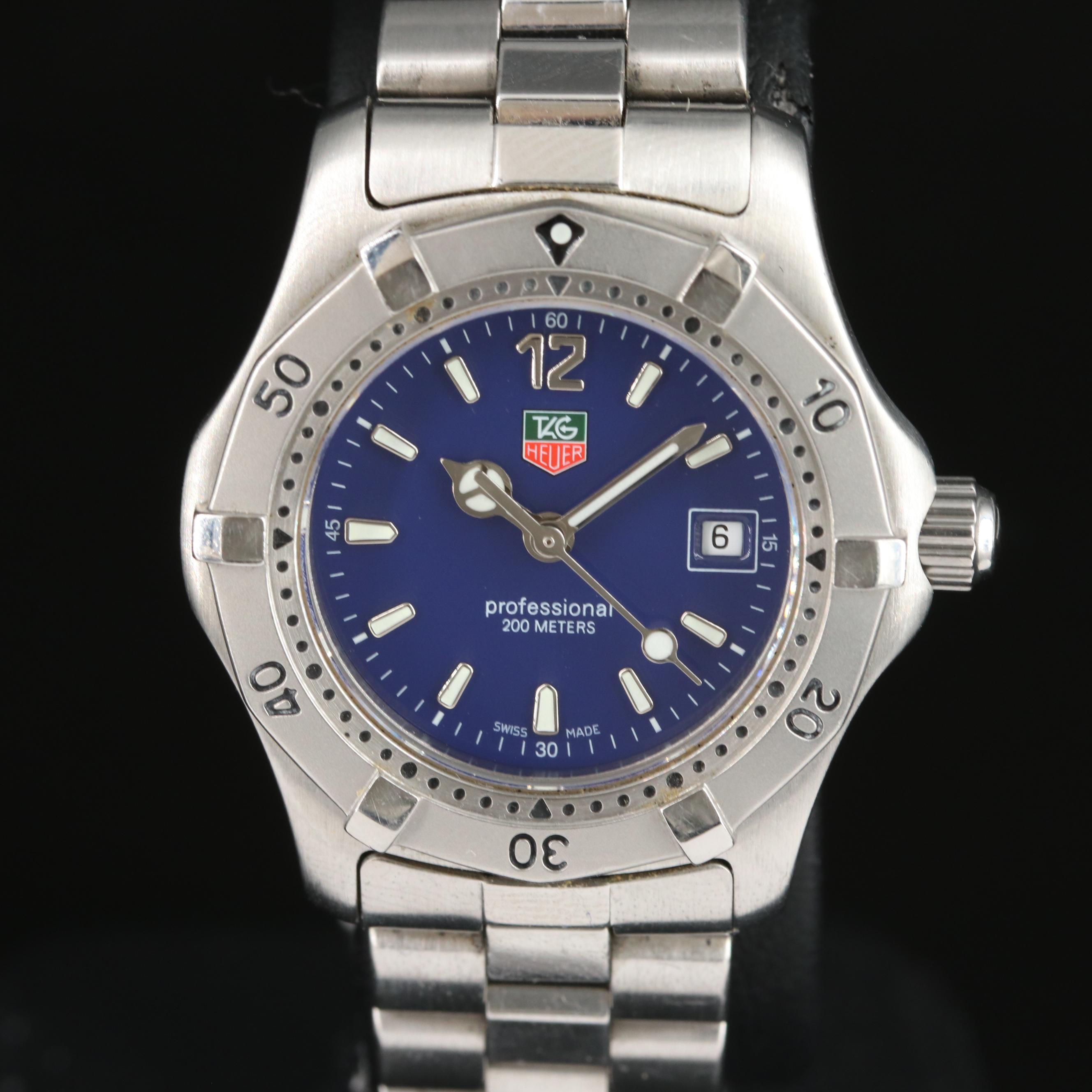 TAG Heuer Blue Dial Professional 200M Stainless Steel Watch