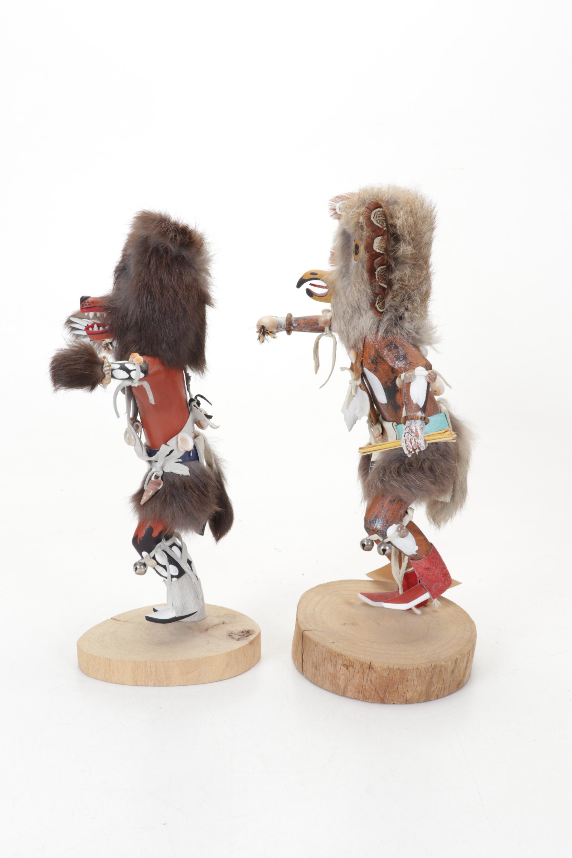 Jimmie Homer "Buffalo Dancer", Raymond Parkette Ogre, Bear & Owl Kachinas