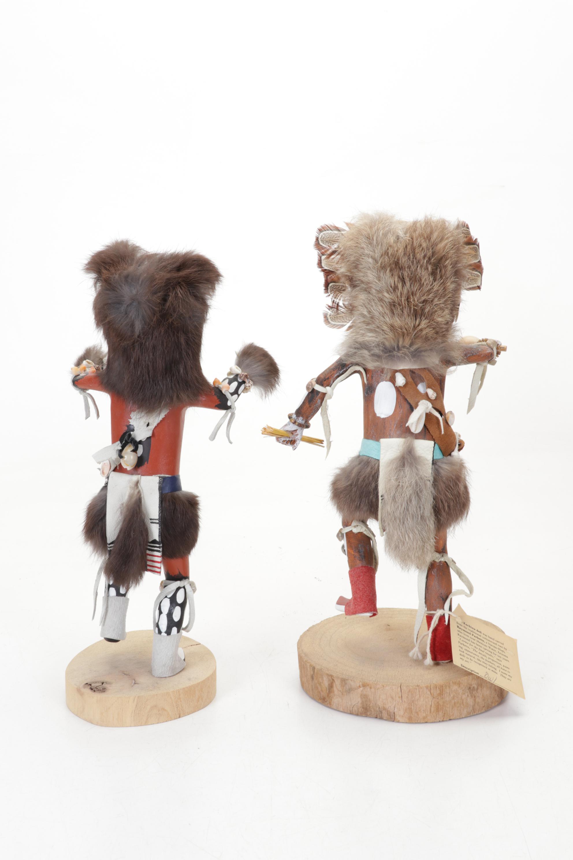Jimmie Homer "Buffalo Dancer", Raymond Parkette Ogre, Bear & Owl Kachinas