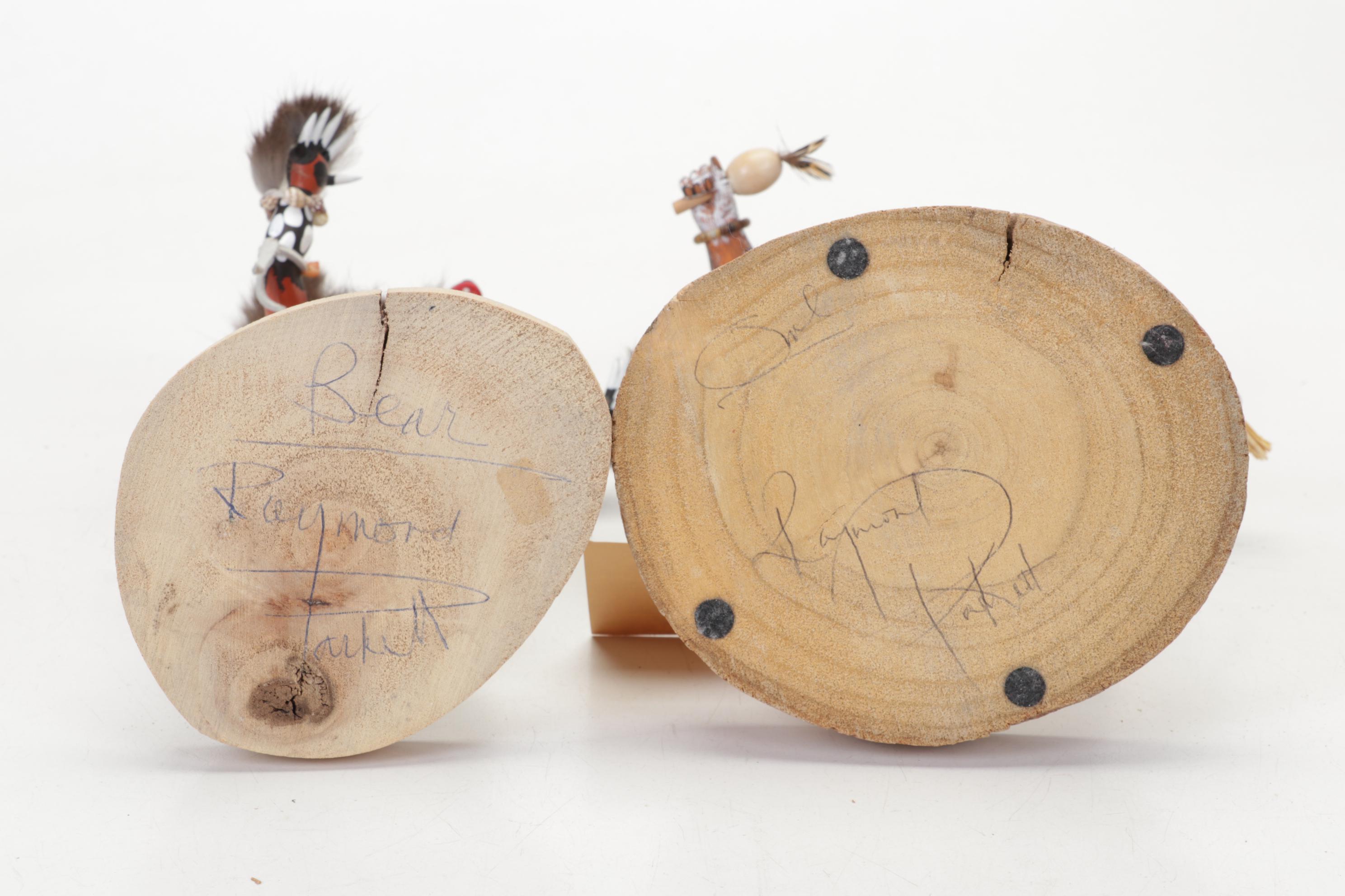 Jimmie Homer "Buffalo Dancer", Raymond Parkette Ogre, Bear & Owl Kachinas
