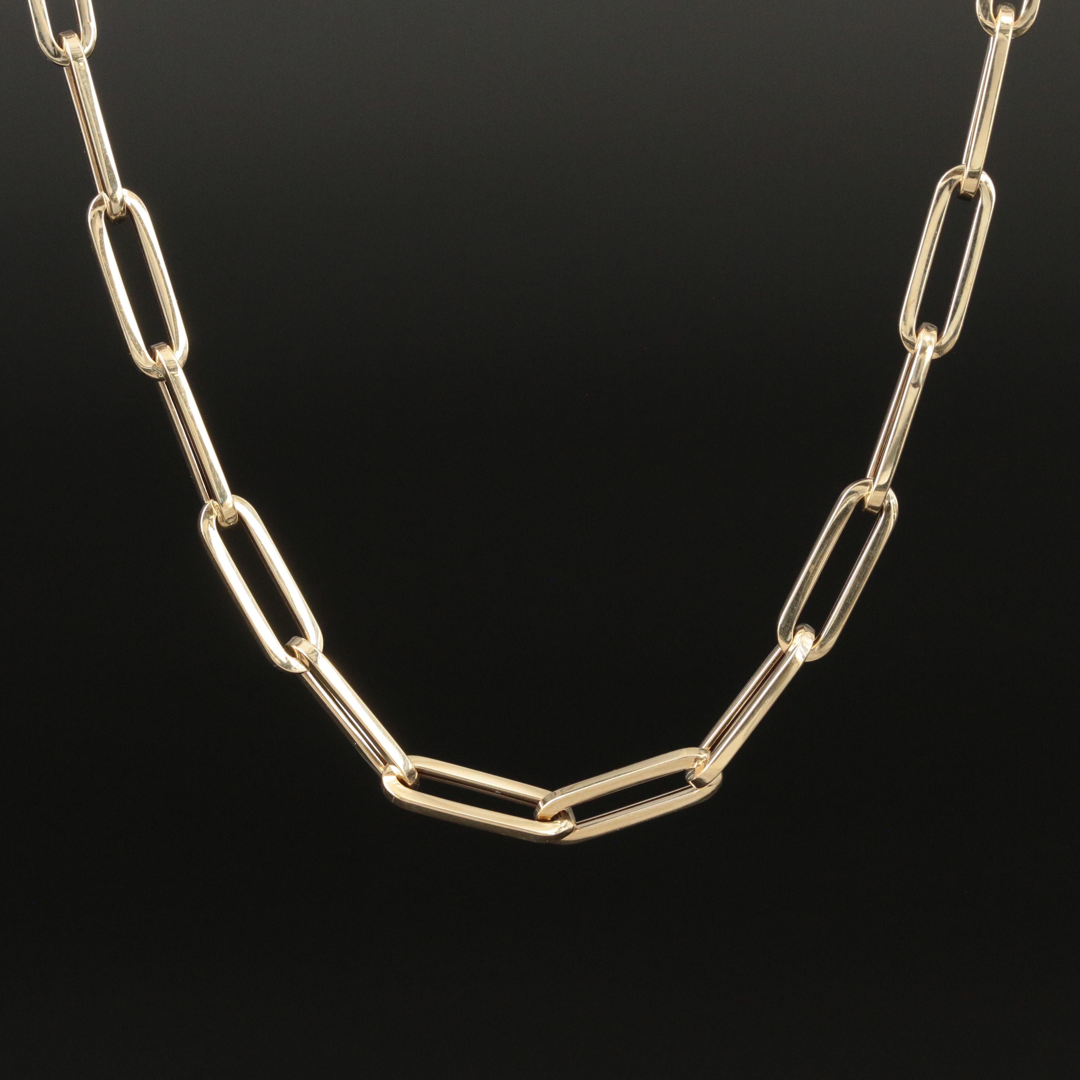 14K Paper Clip Link Necklace