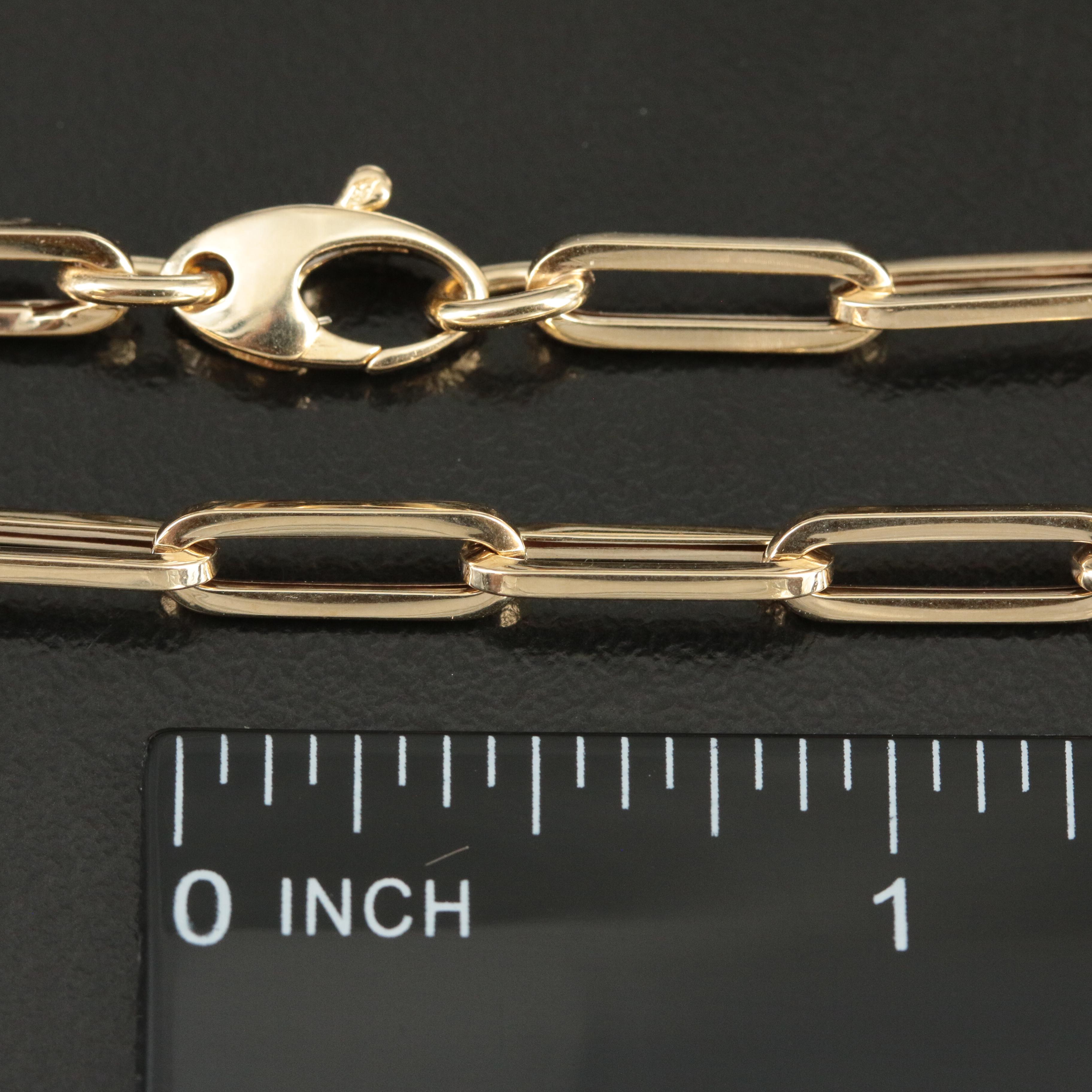 14K Paper Clip Link Necklace