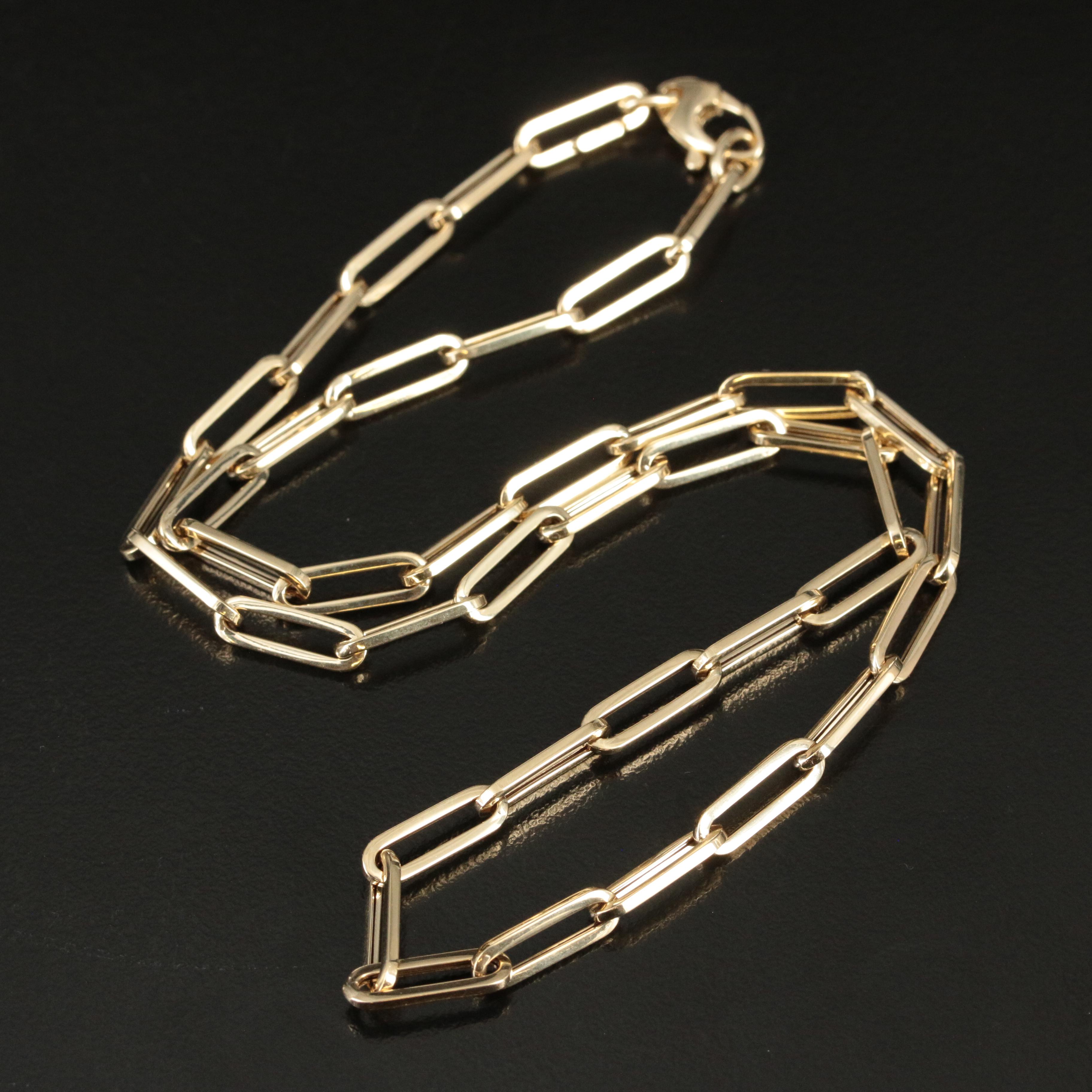 14K Paper Clip Link Necklace