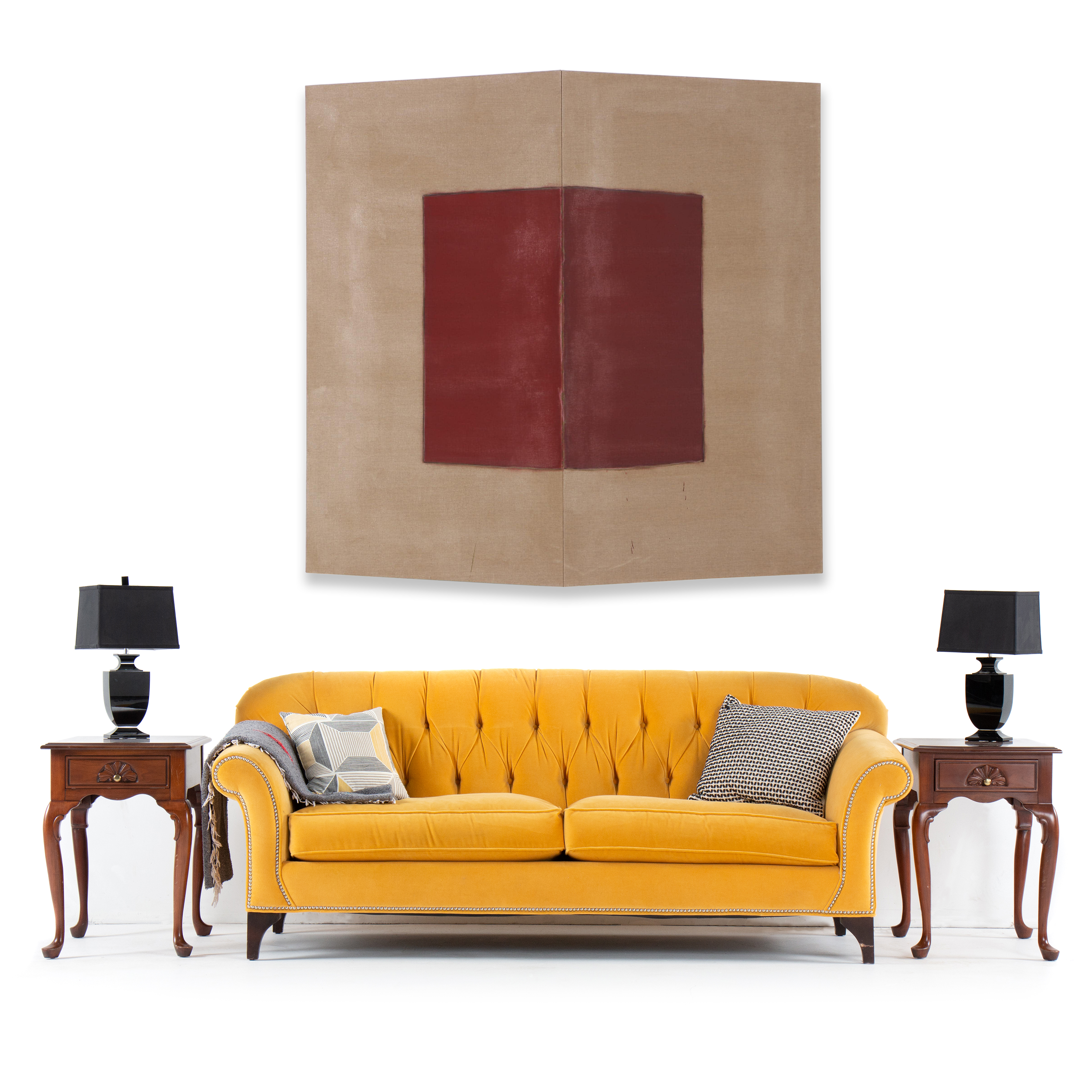 Tom Levine Monumental Abstract Geometric Oil Painting