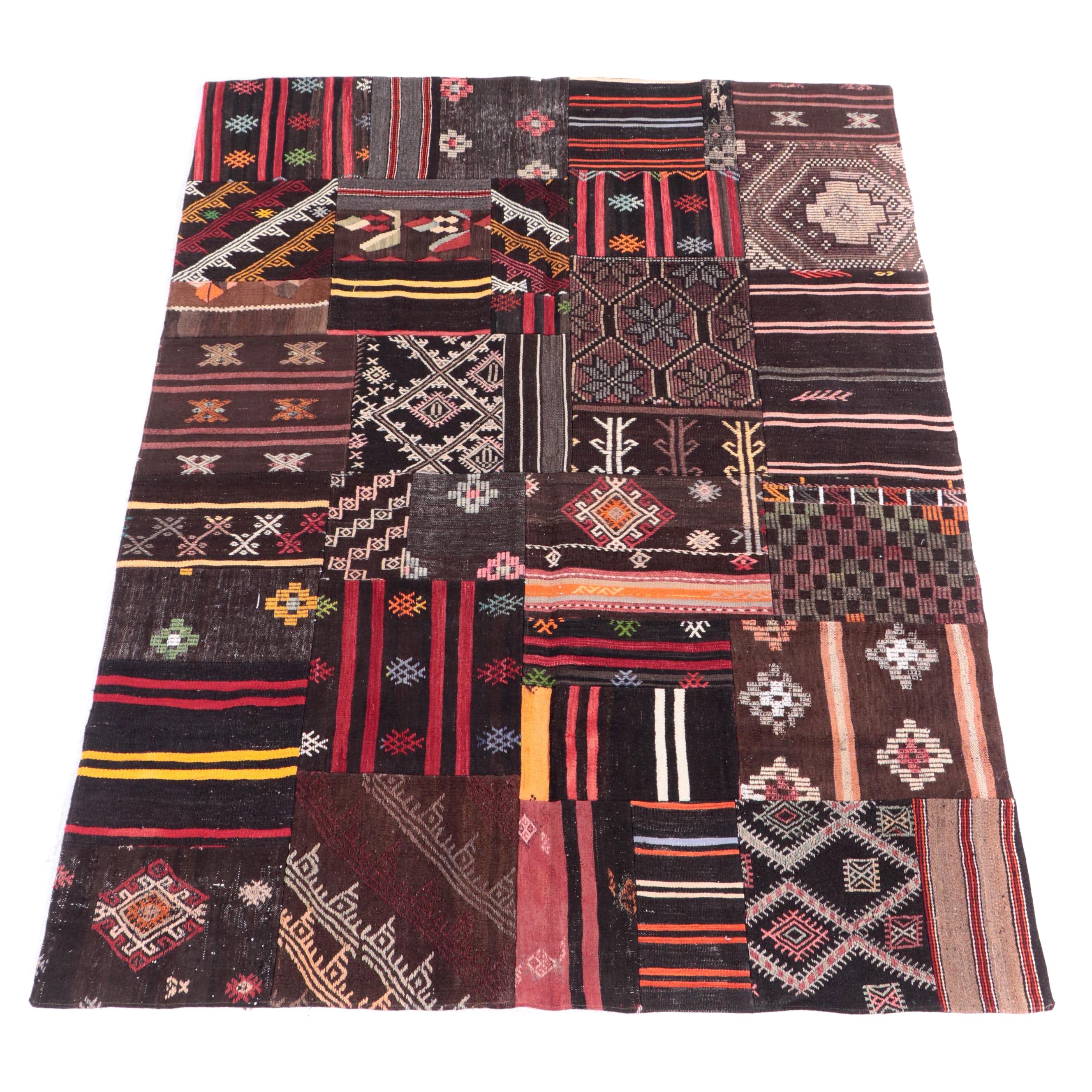 6'8 x 9'11 Handmade Turkish Pieced Patchwork Area Rug