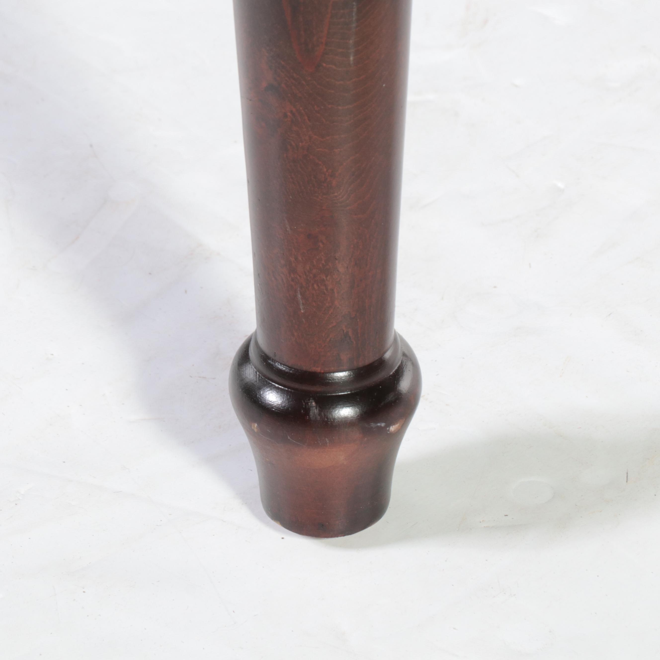 Contemporary Walnut-Finish and Upholstered Armchair