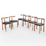 Six Peter Hvidt for France and Sons Teak "T" Chairs, 1970s