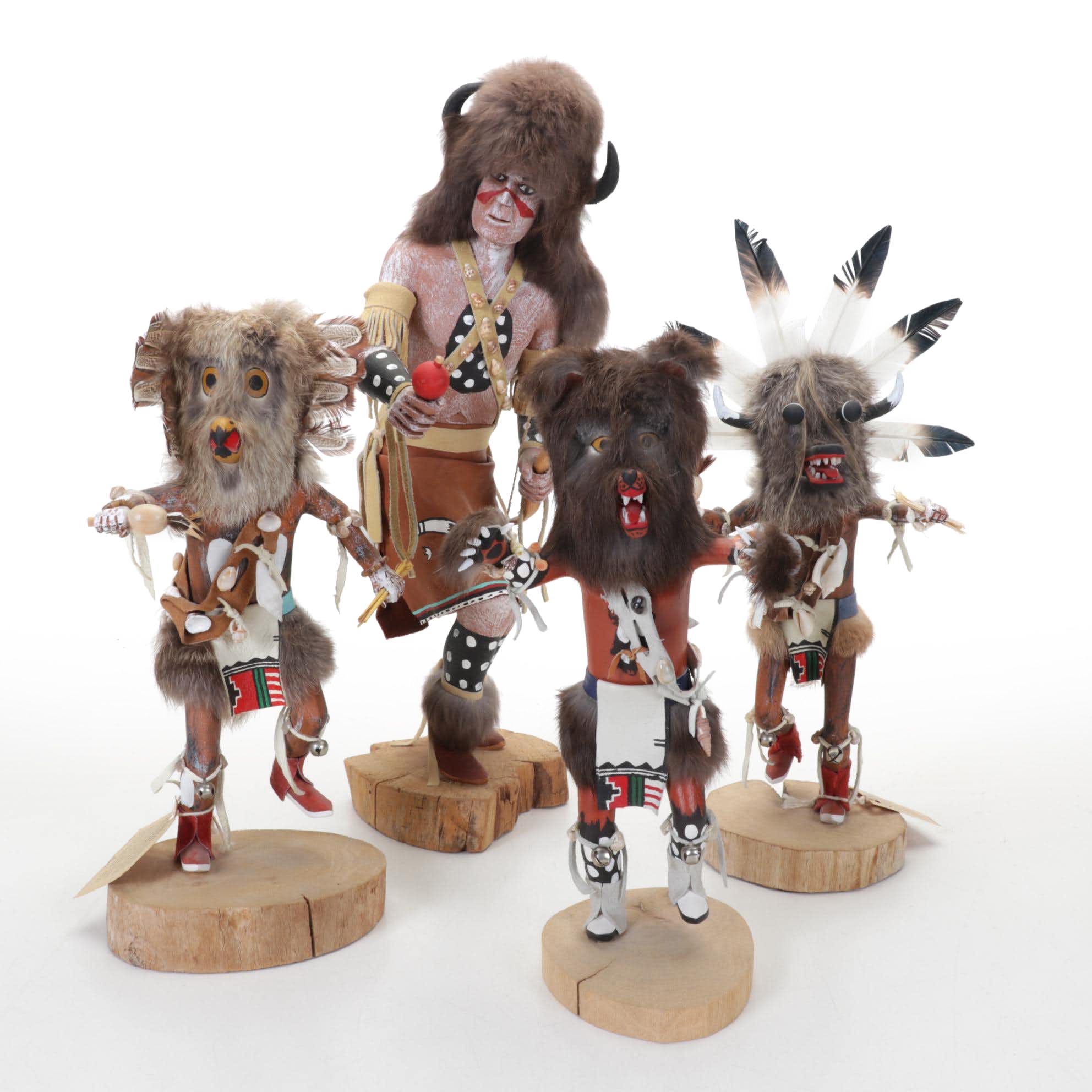Jimmie Homer "Buffalo Dancer", Raymond Parkette Ogre, Bear & Owl Kachinas