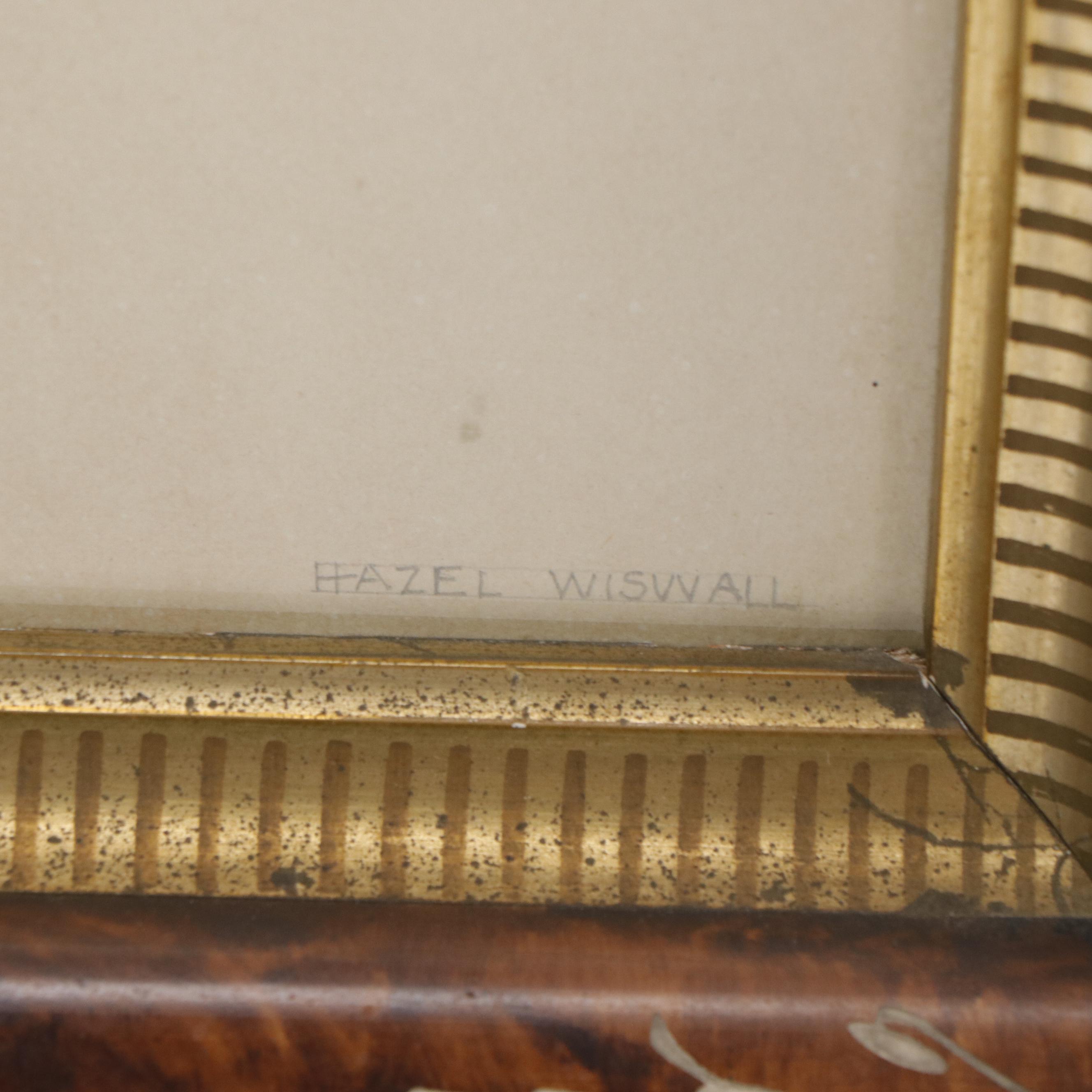 Hazel Wiswall Graphite Drawing of Outbuildings and Tree, 1925