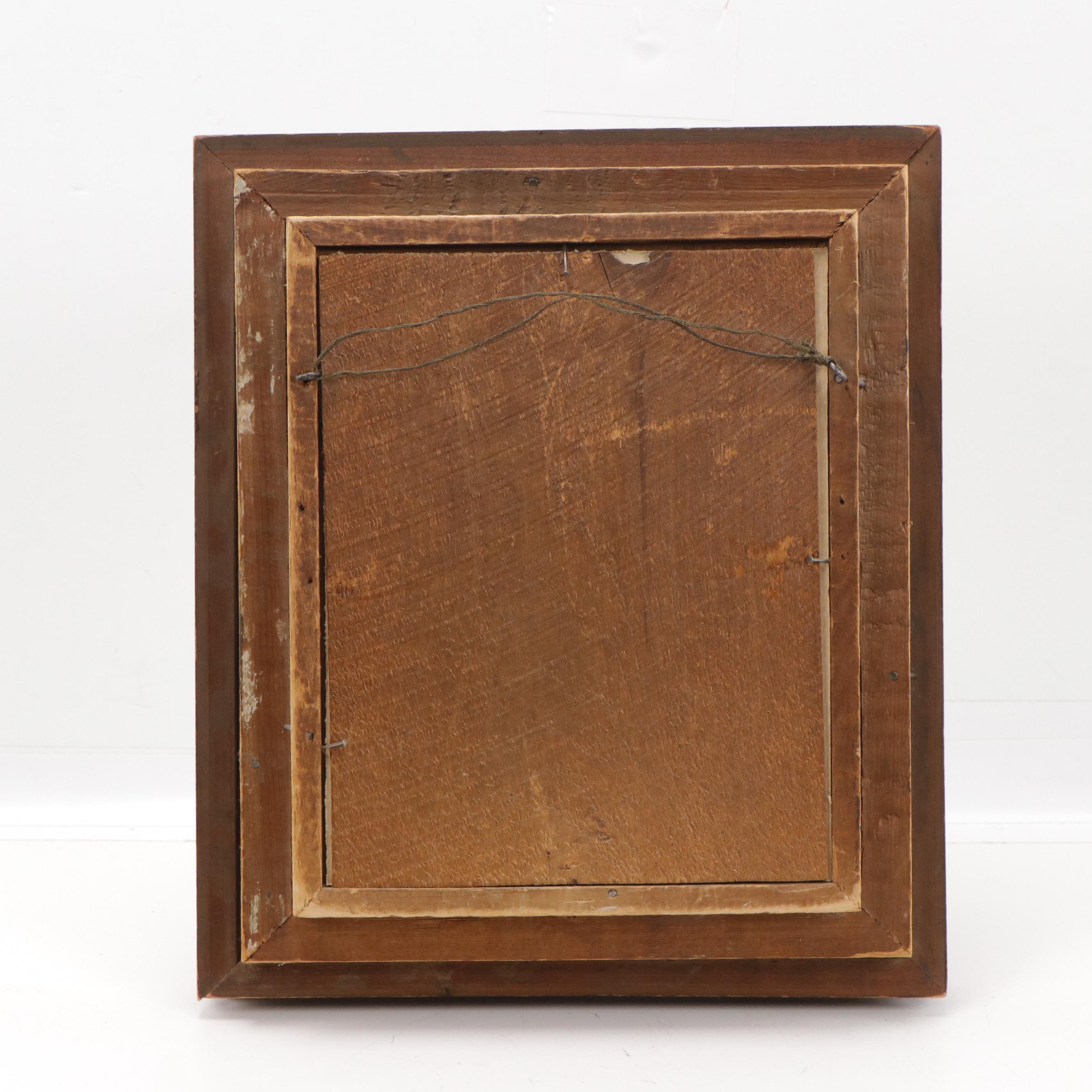 Hazel Wiswall Graphite Drawing of Outbuildings and Tree, 1925