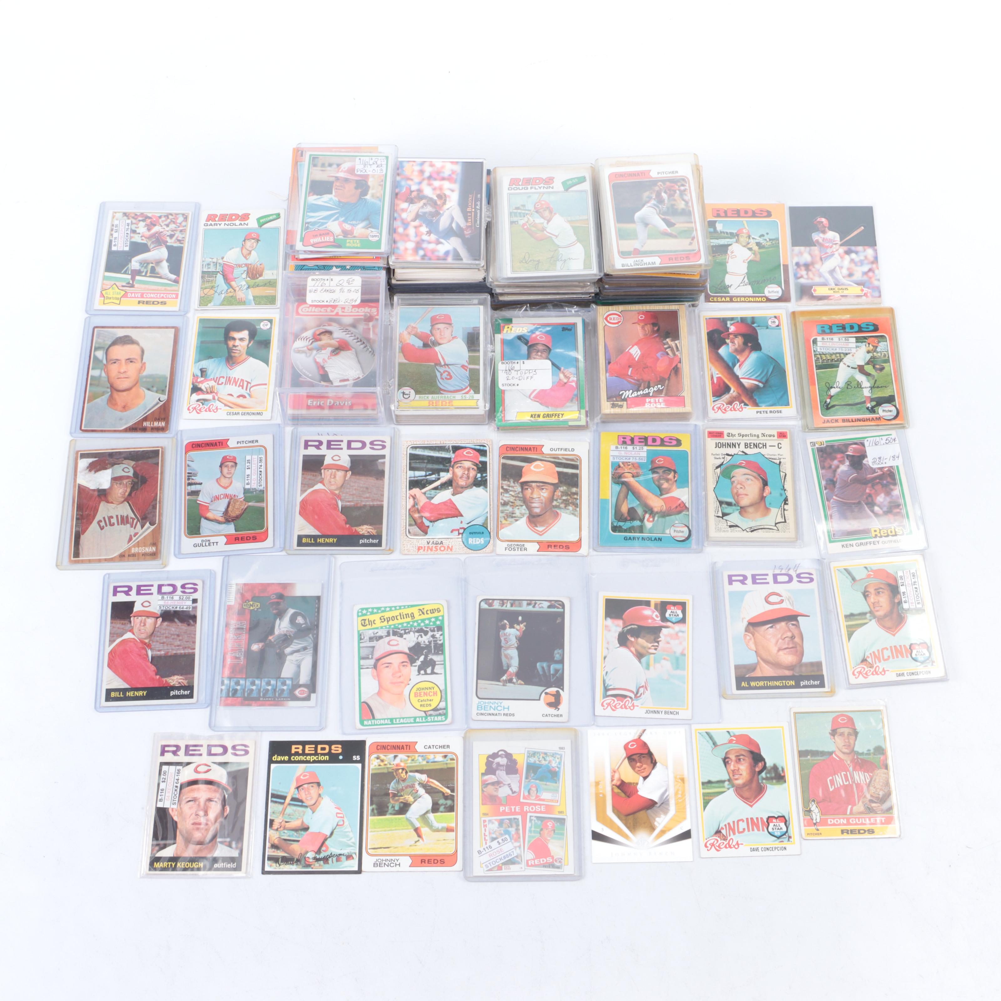 Cincinati Reds Baseball Card Collection with Johnny Bench and More, 1960s–2000s