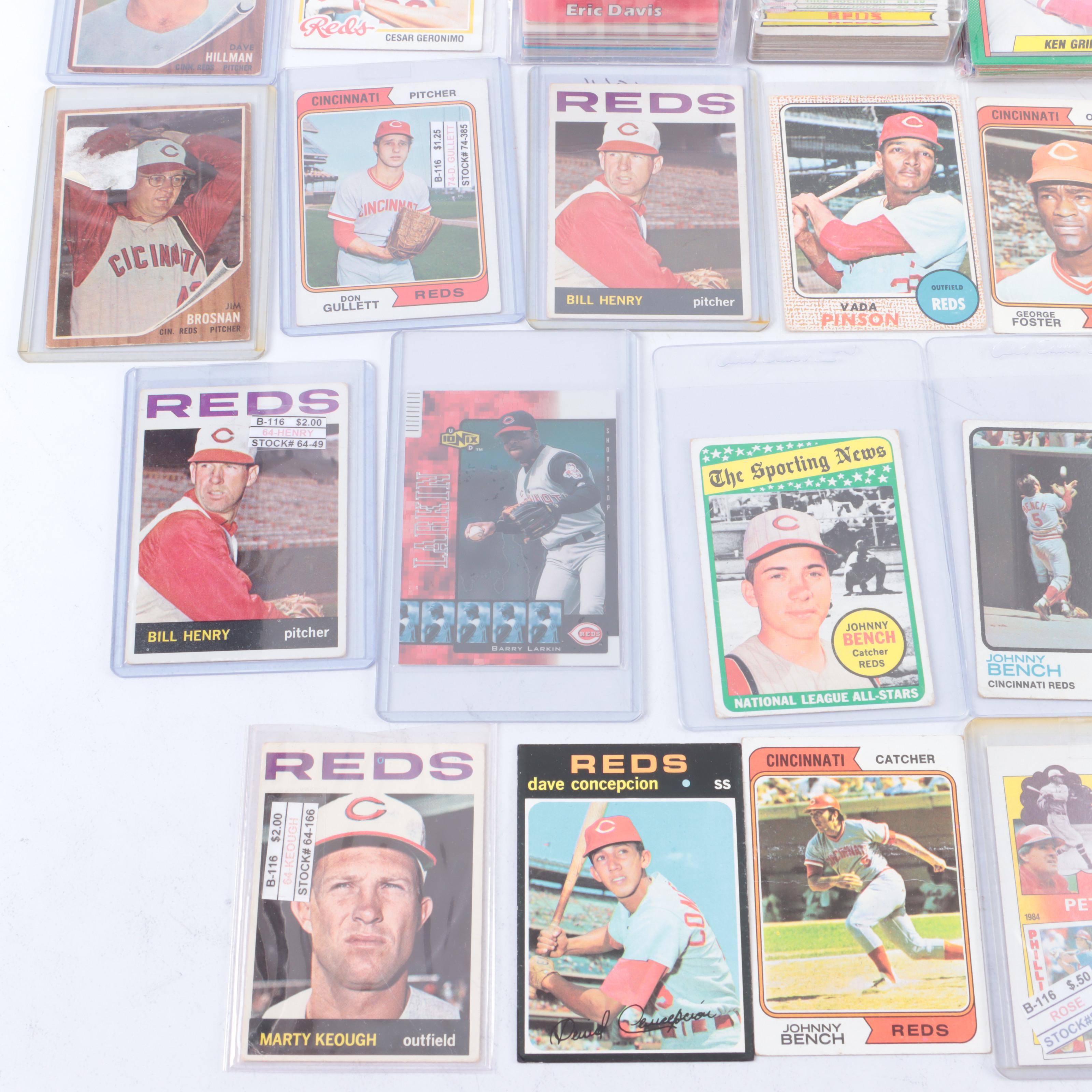 Cincinati Reds Baseball Card Collection with Johnny Bench and More, 1960s–2000s